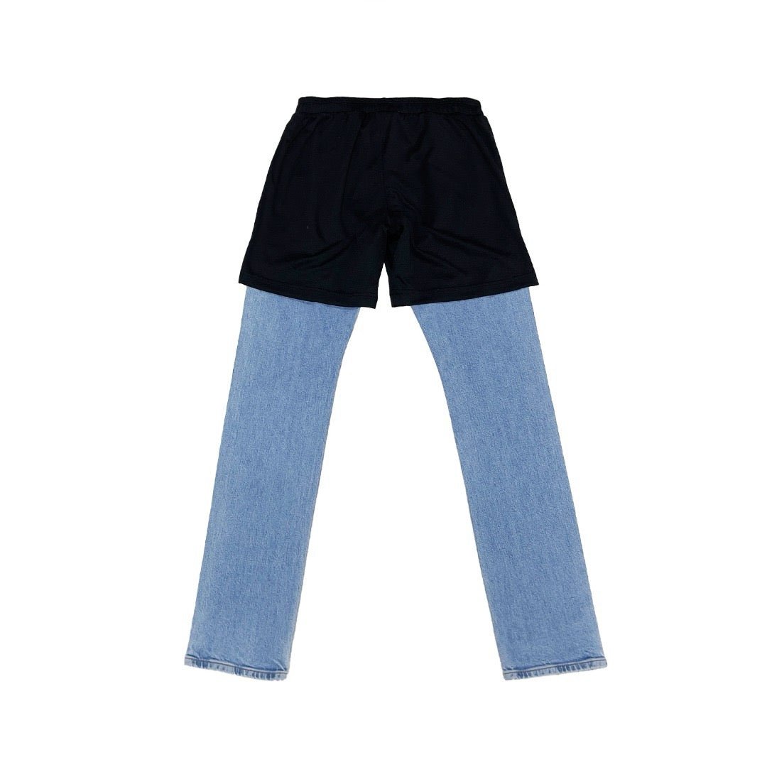 1017 ALYX 9SM - Skinny Jean With Mesh Short - AW23 - BLUE BLACK