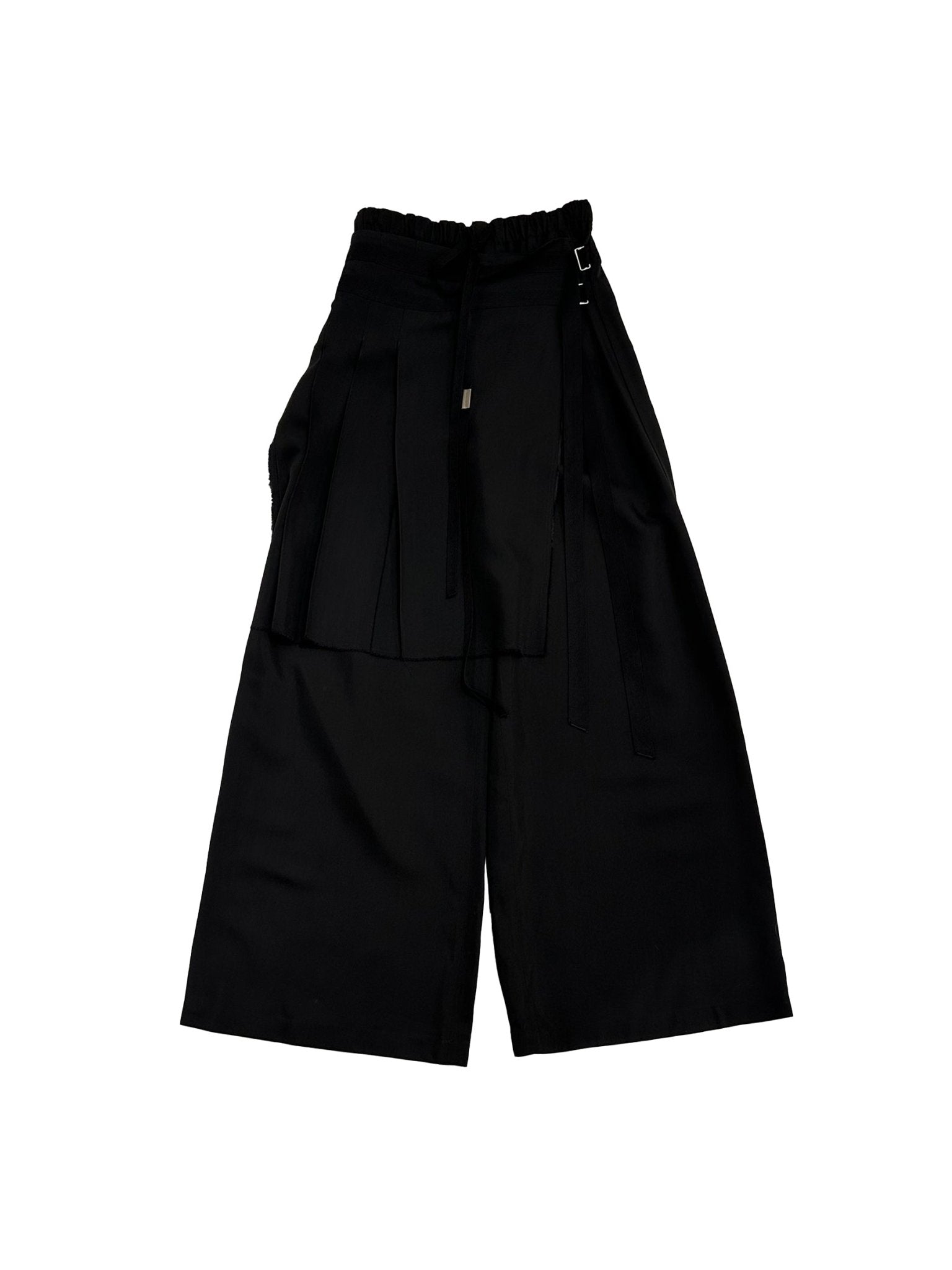 ANN DEMEULEMEESTER - Erke Comfort Lounge Pants With Belted Apron Viscos - AW25 - BLACK