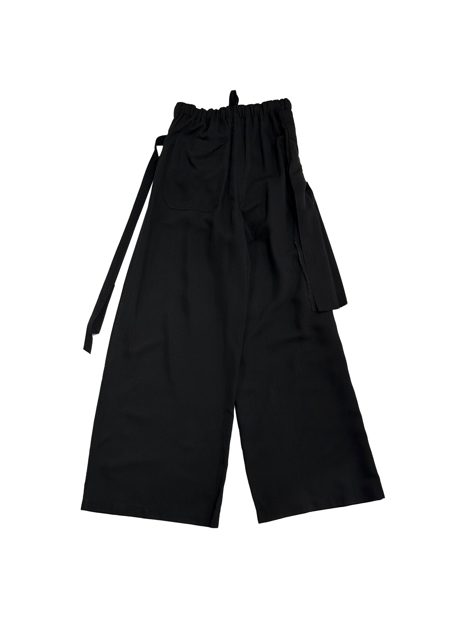 ANN DEMEULEMEESTER - Erke Comfort Lounge Pants With Belted Apron Viscos - AW25 - BLACK