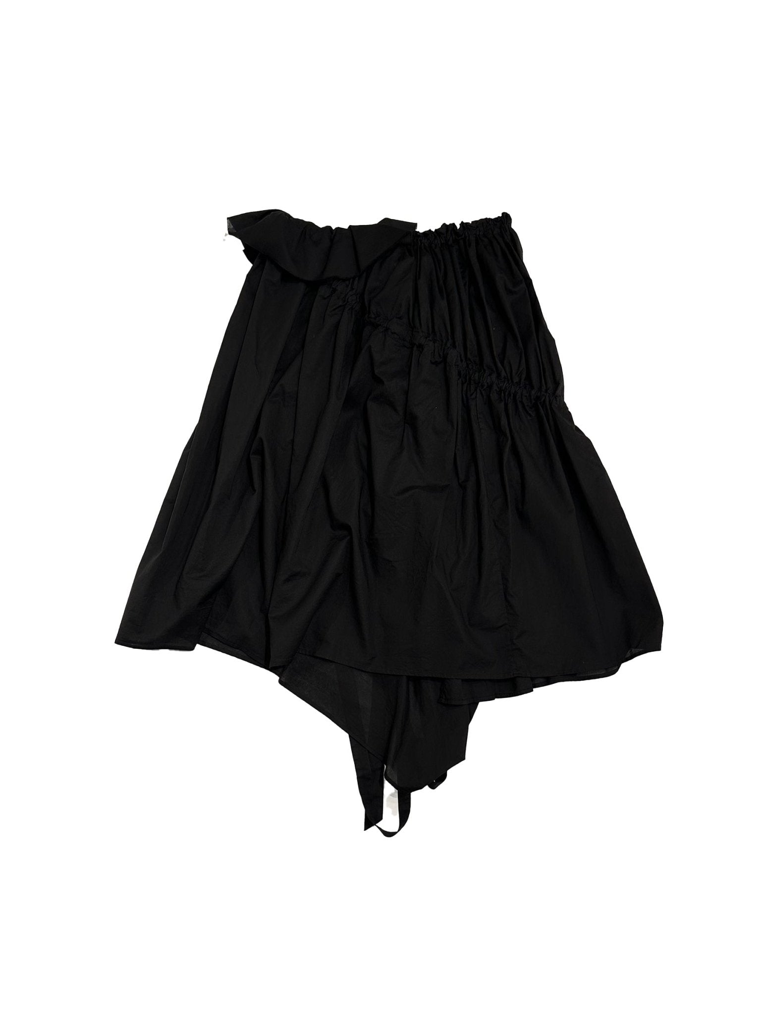 ANN DEMEULEMEESTER - Maike Midi Ruffled Skirt With Drawstrings Light Co - AW25 - BLACK