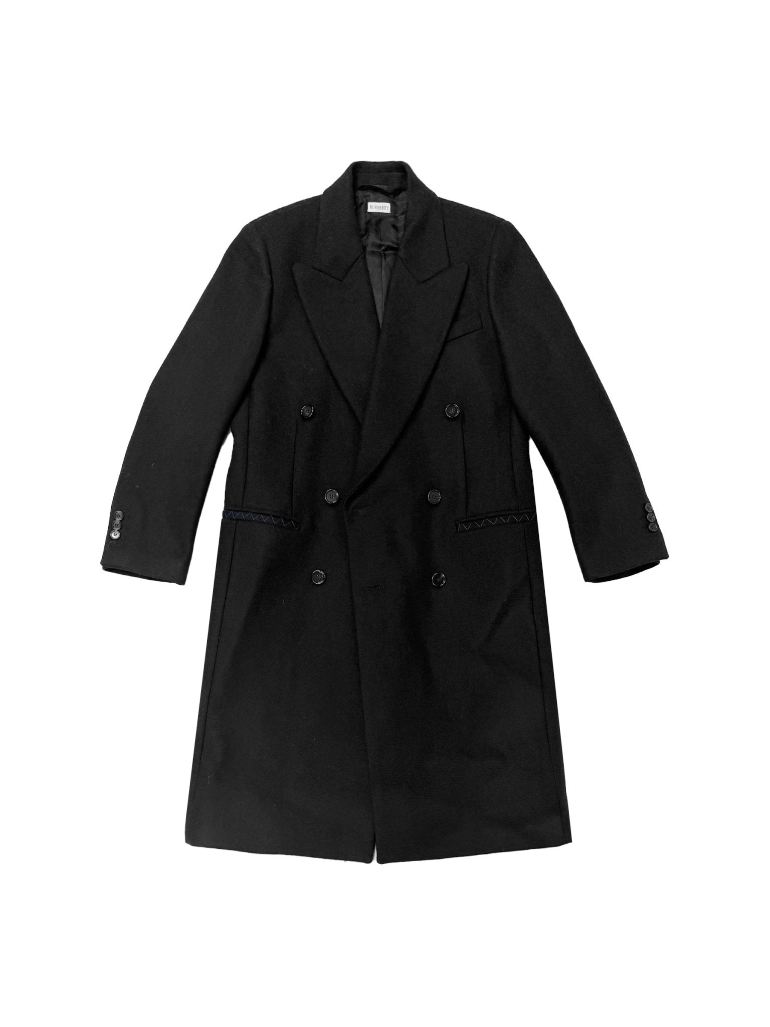 BURBERRY - M D Breasted Coat - BLACK