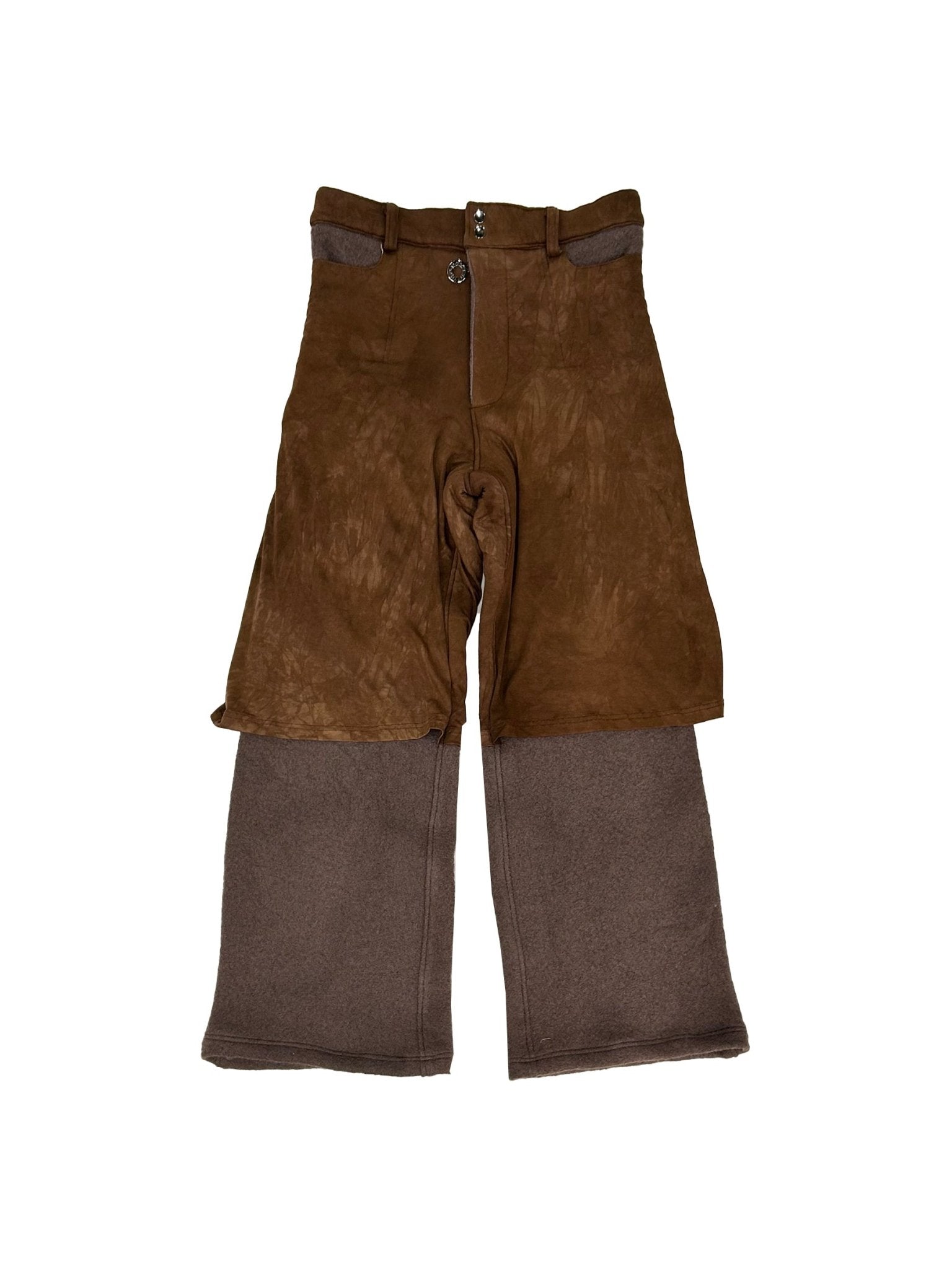 Charlie Constantinou - Wool Jersey Layered Trouser - AW25 - BROWN GRAPHITE