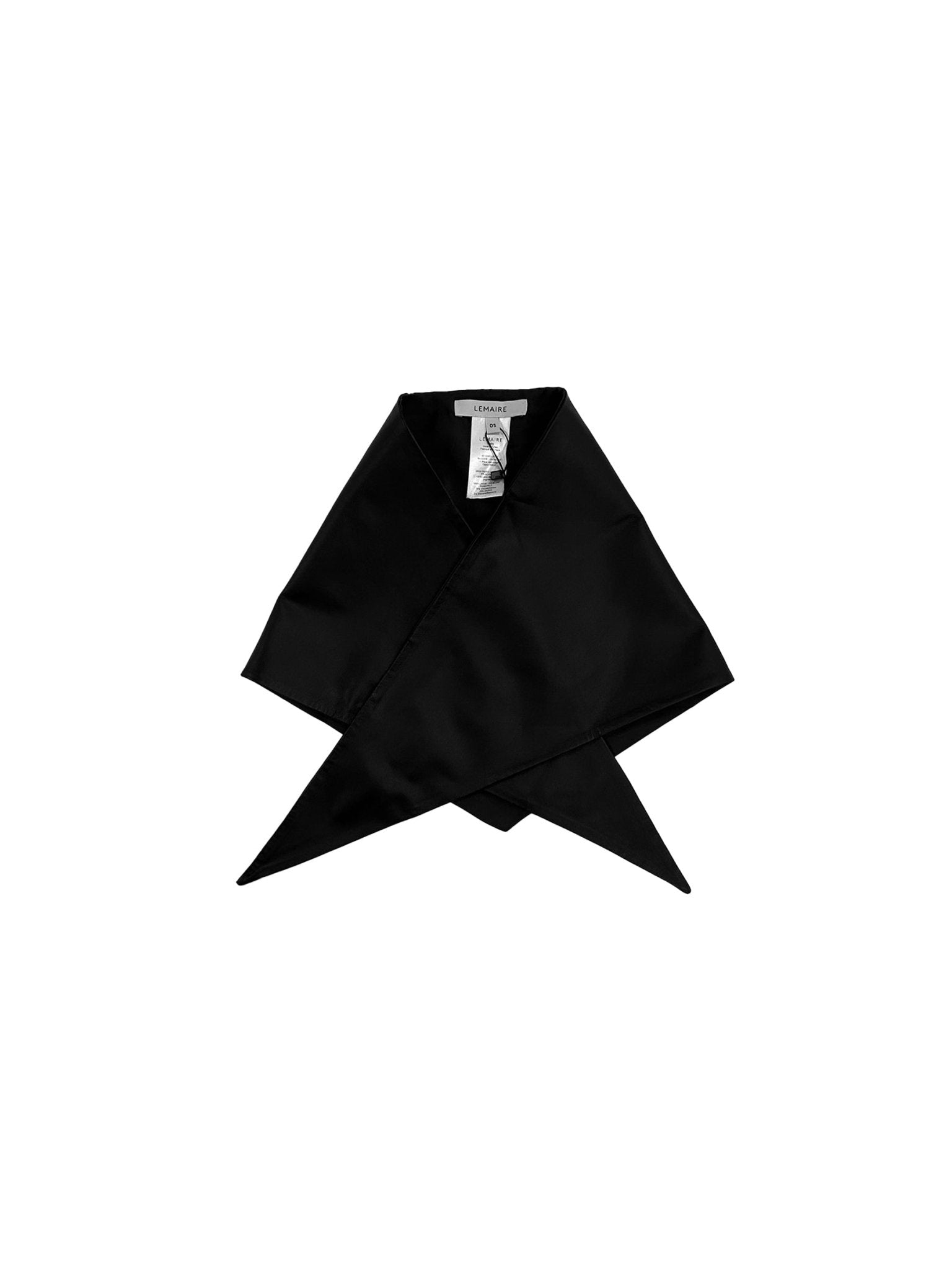 LEMAIRE - Leather Triangle Scarf - AW25 - BK999 BLACK