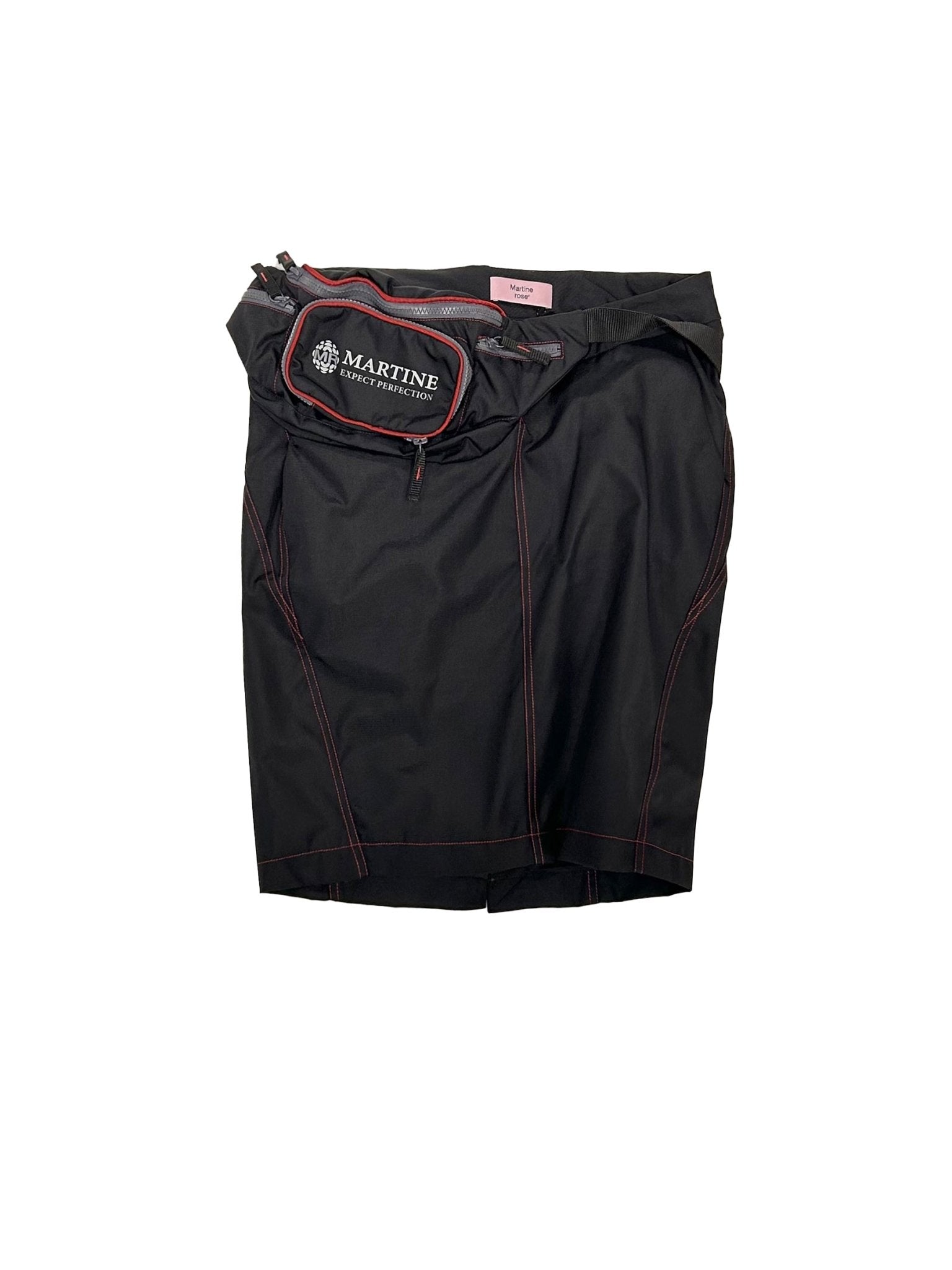 MARTINE ROSE - Bumbag Skirt - AW25 - BLACK - RED