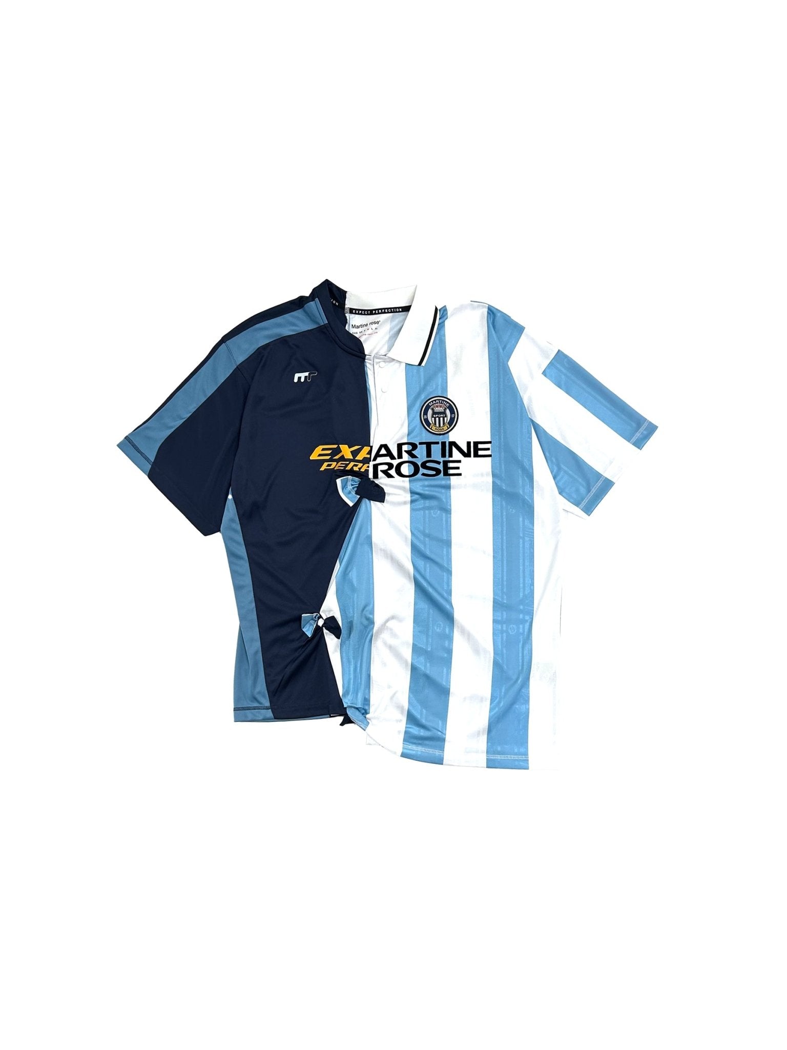 MARTINE ROSE - Collage Football Top - AW25 - BLUE STRIPE