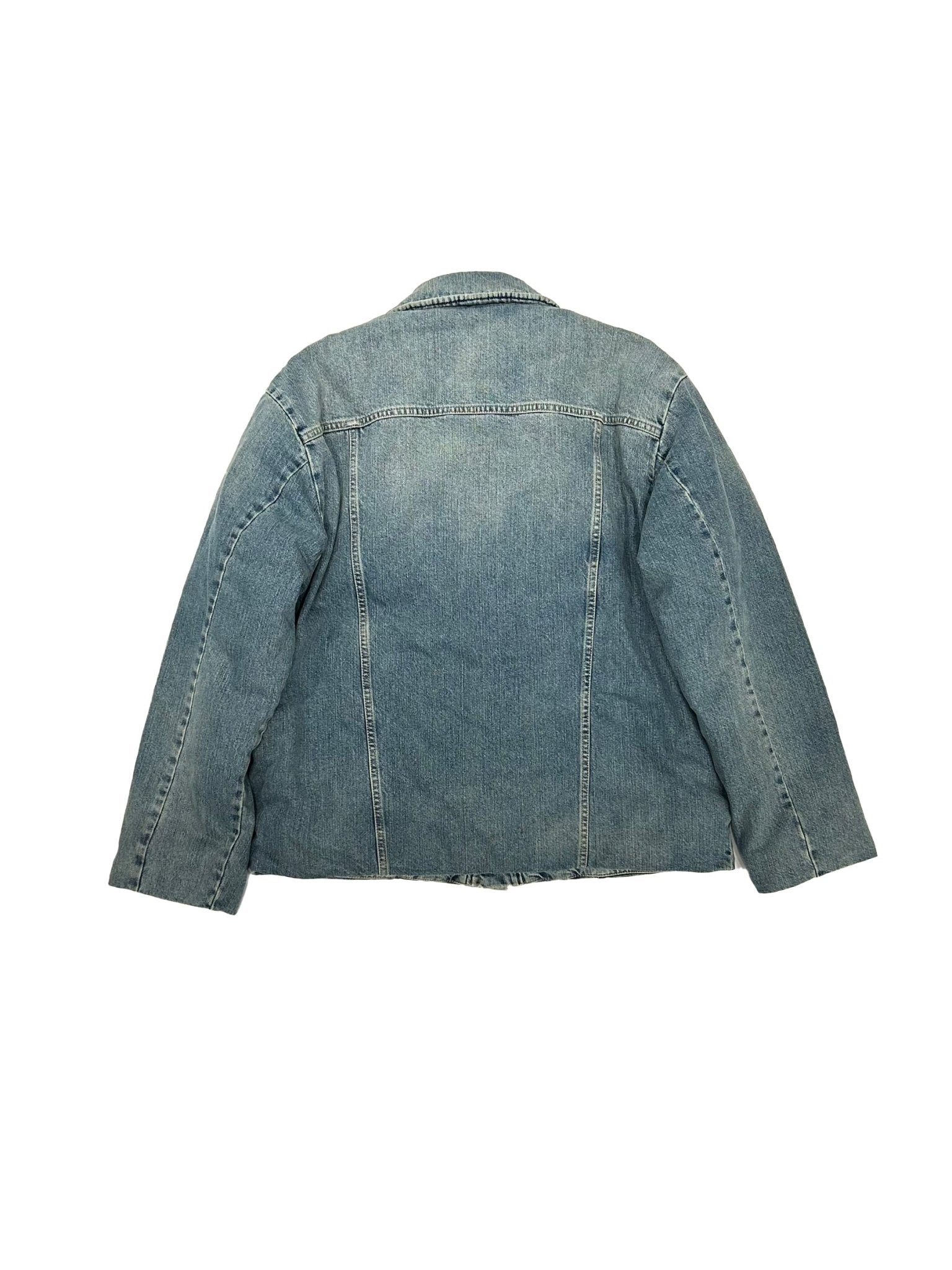 MARTINE ROSE - Padded Denim Jacket - AW25 - BLUE PATCHWORK WASH