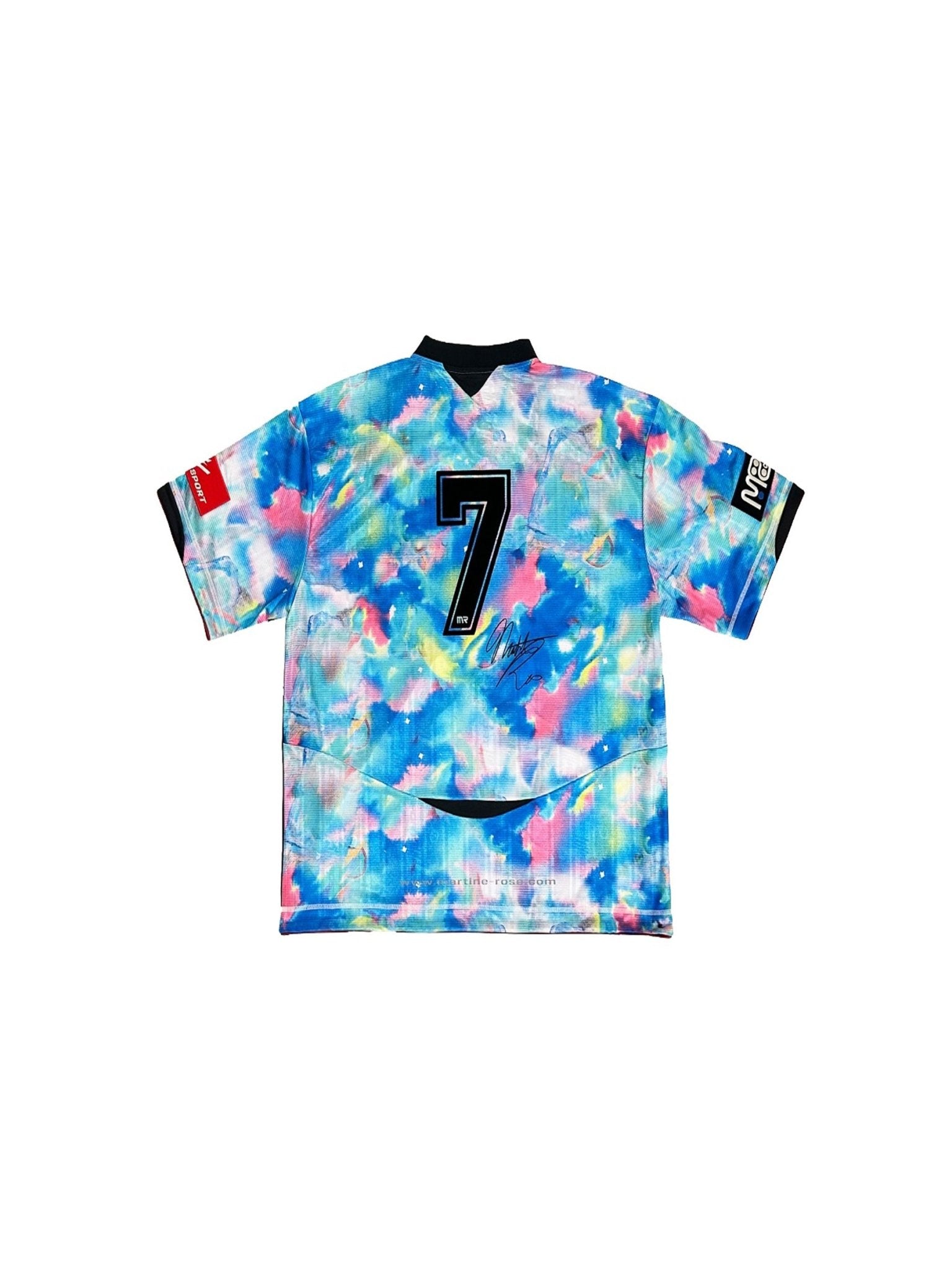 MARTINE ROSE - Printed Football Top - AW25 - BLUE WATERCOLOUR