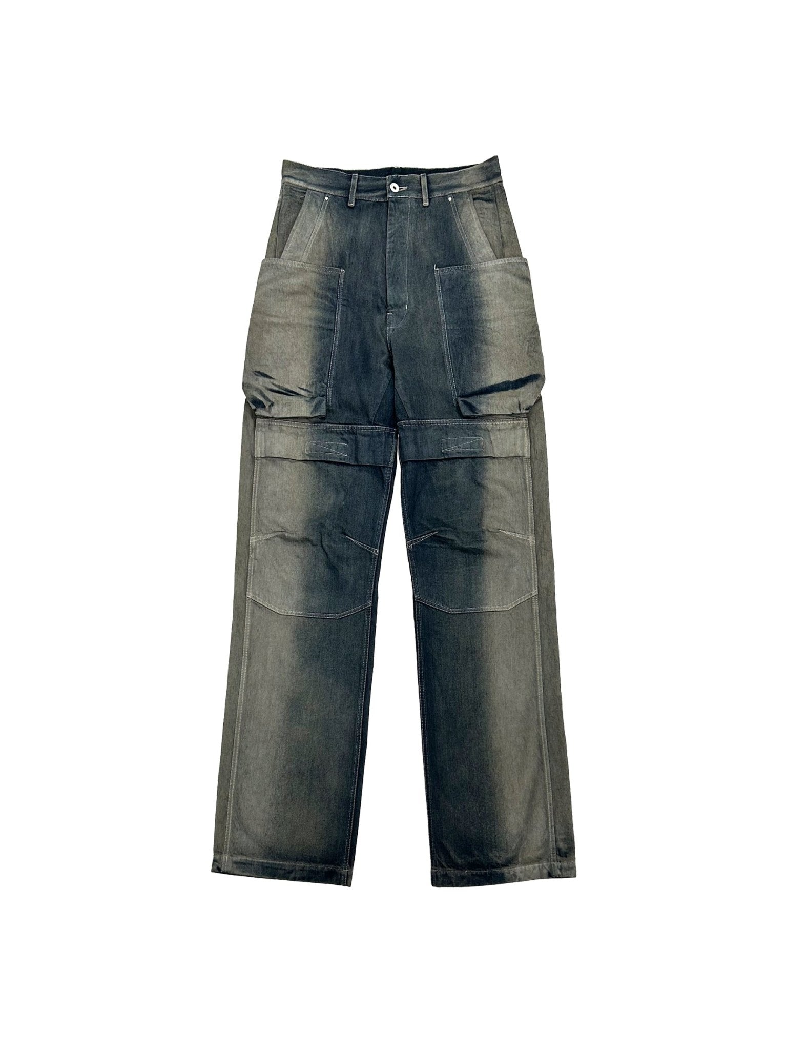 RICK OWENS - Denim Pants - Stefan Cargo - AW25 - 78D DARKDUST DEGRADE