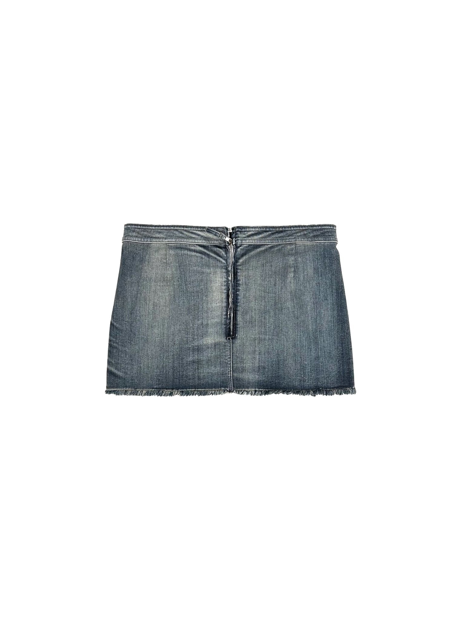 RICK OWENS - Denim Skirt - Fog Cutoff Mini - AW25 - 76 DIRTY HUSTLER