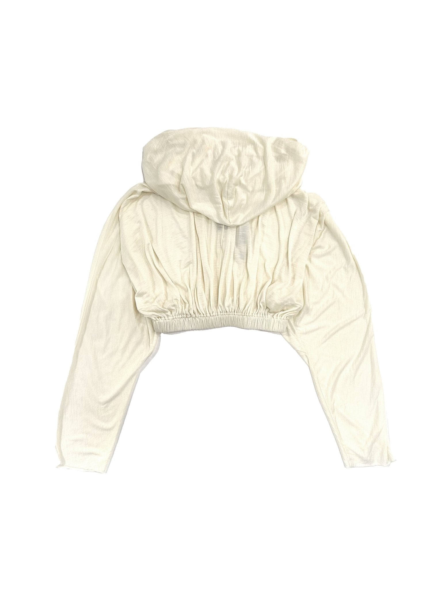 RICK OWENS - Knit T-Shirt - Cropped Hooded Tunic - AW25 - 21 NATURAL