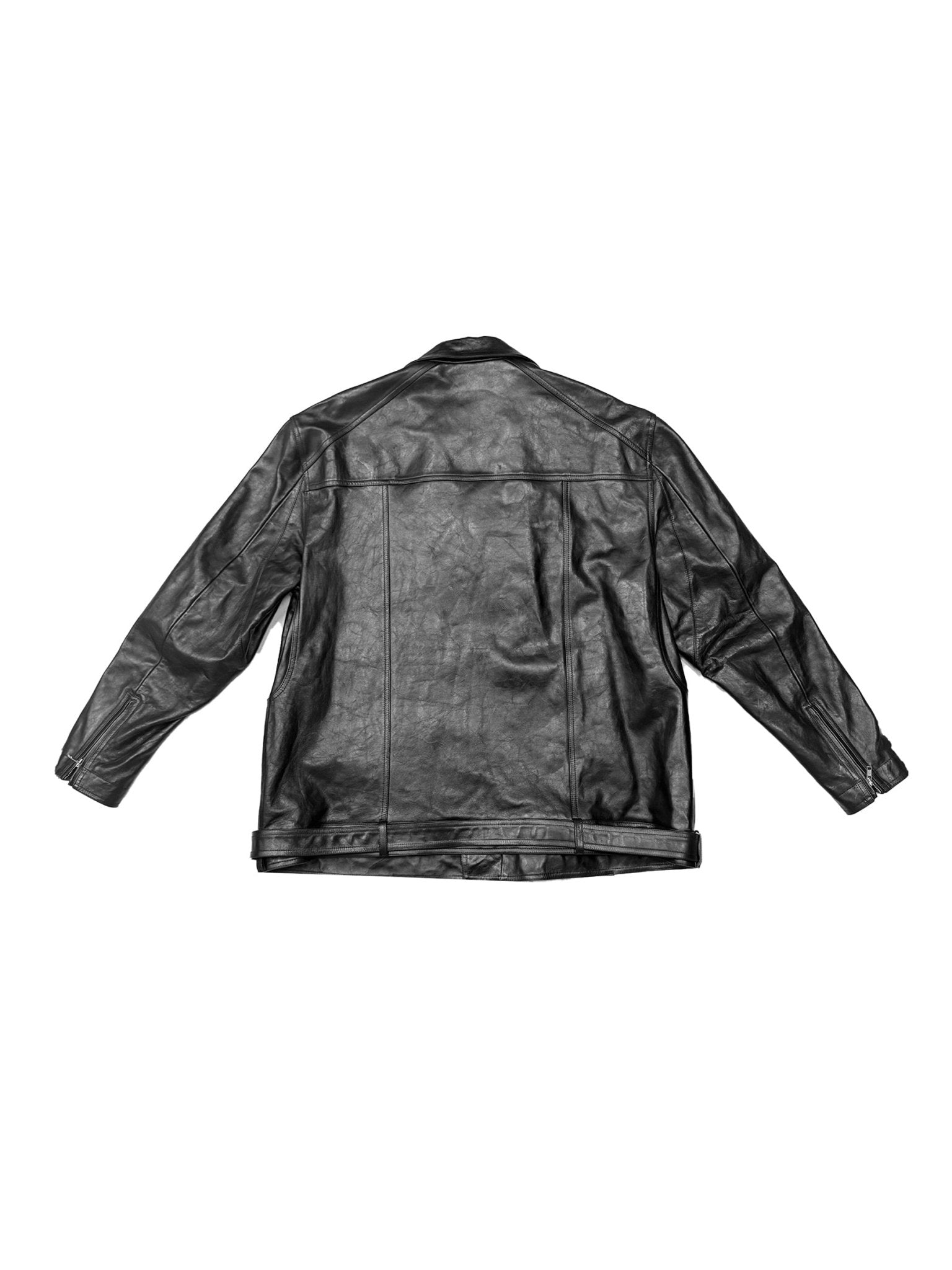 Rick Owens - Leather Jacket - Jumbo Luke Stooges - AW24 - BLACK