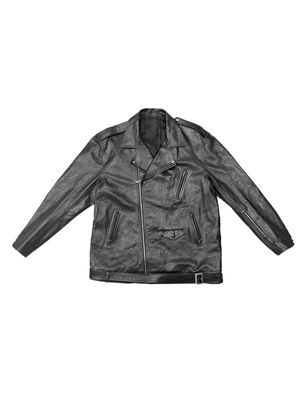 Rick Owens - Leather Jacket - Jumbo Luke Stooges - AW24 - BLACK
