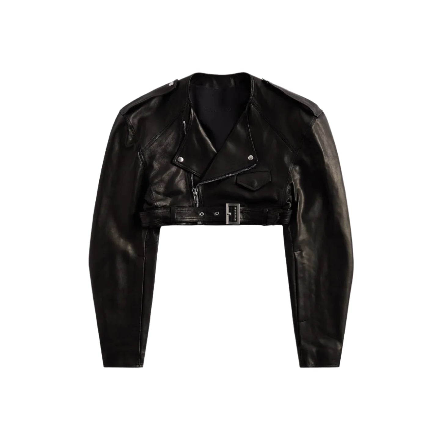 Rick Owens - Leather Jacket - Micro Biker - AW24 - BLACK