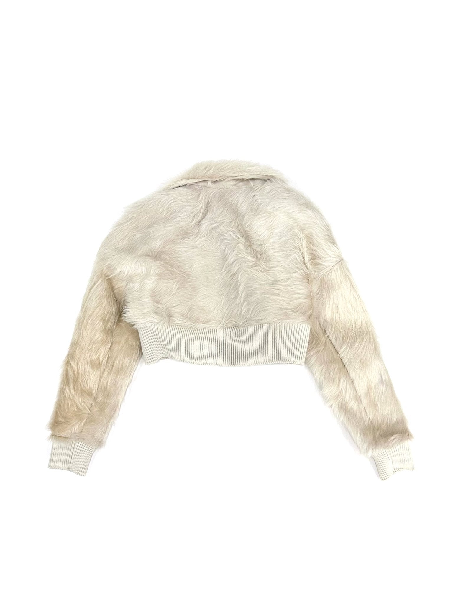 RICK OWENS - Real Fur Padded Bomber - Dracucollar Cropped - AW25 - 11 MILK