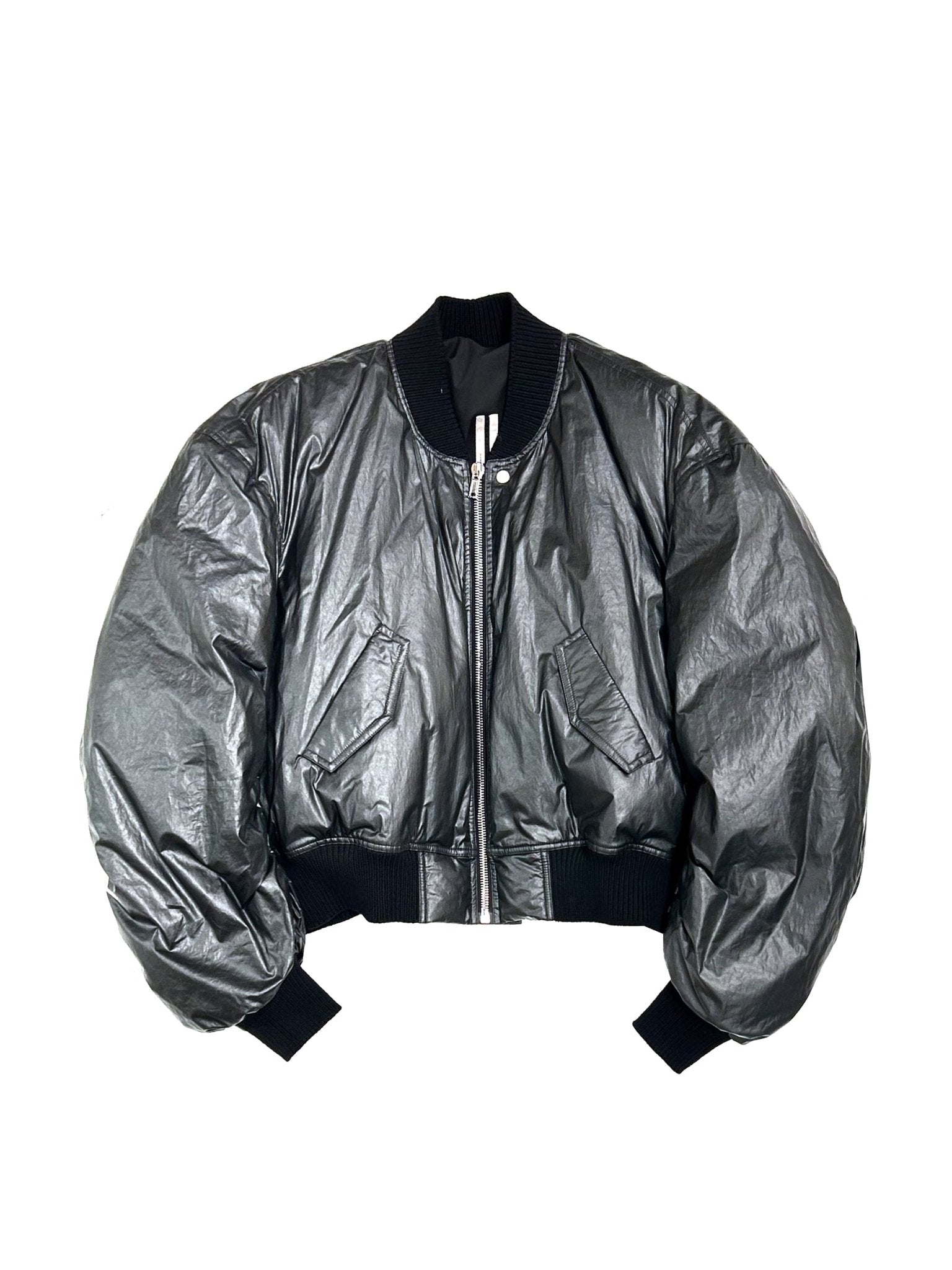 RICK OWENS - Woven Down Bomber - Secchia Flight - AW25 - 09 BLACK 