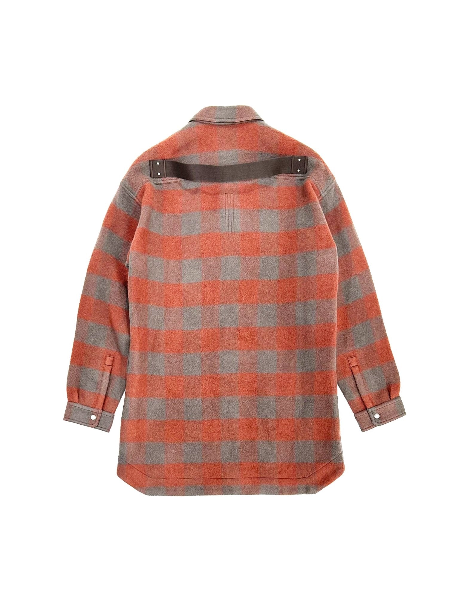RICK OWENS - Woven Jacket - Oversized Outershirt - AW25 - 13P ROSEWOOD PLAID
