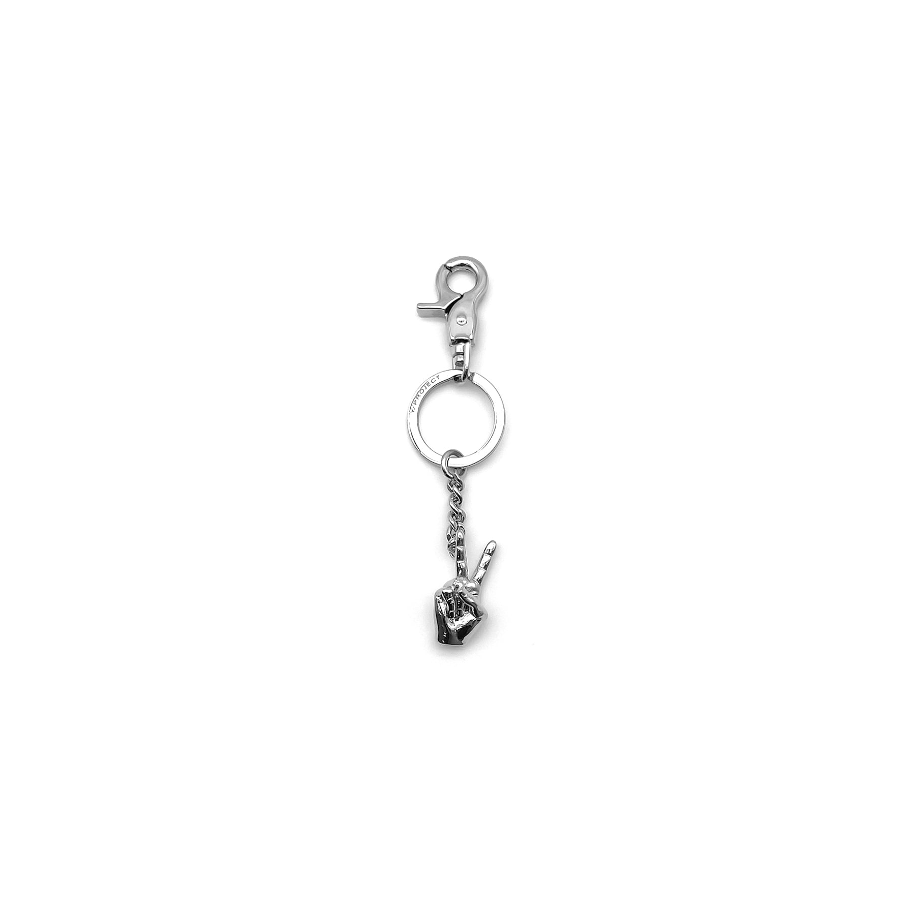 Y/PROJECT - MINI FINGER HEART KEYRING - SS24 - SILVER