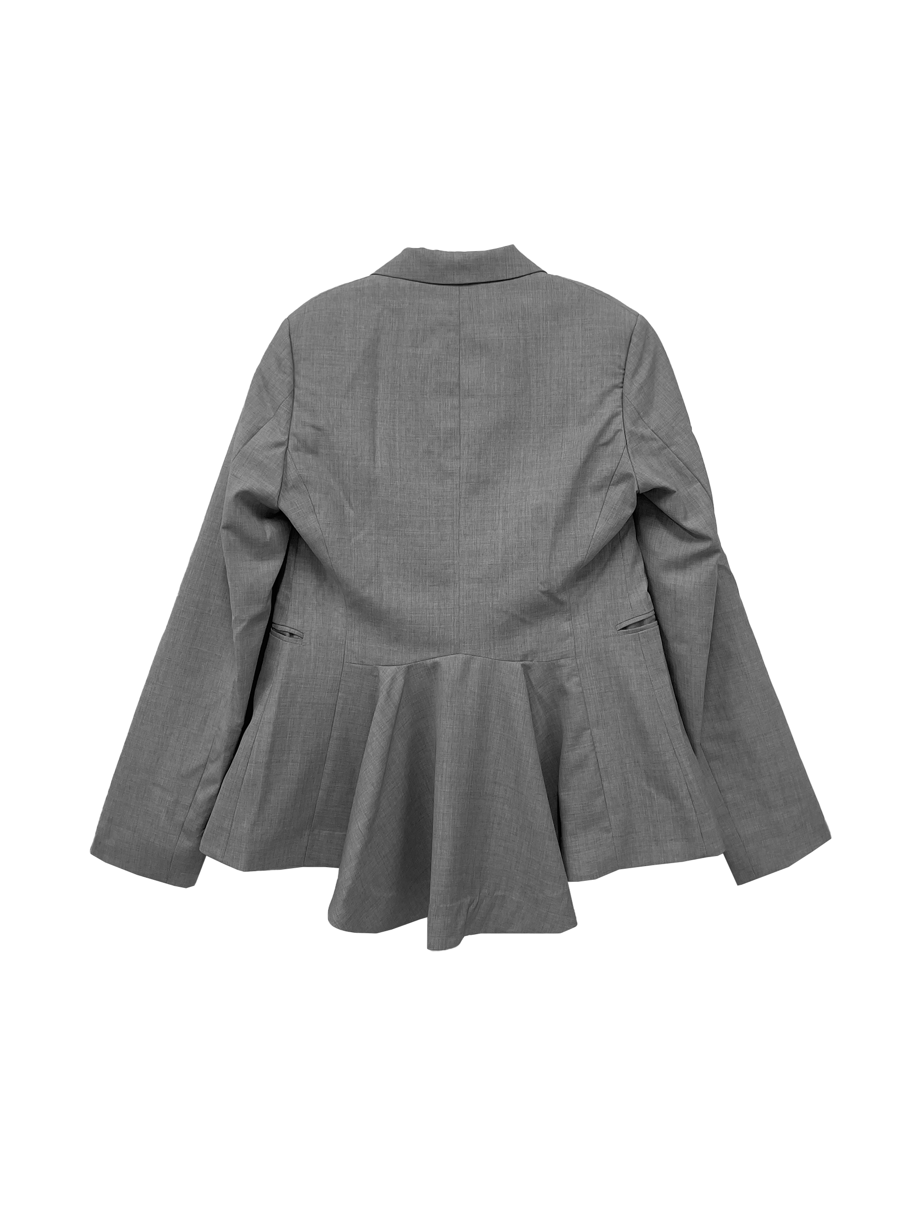 Aaron Esh Grey Peplum Cutaway Tailored Jackets
