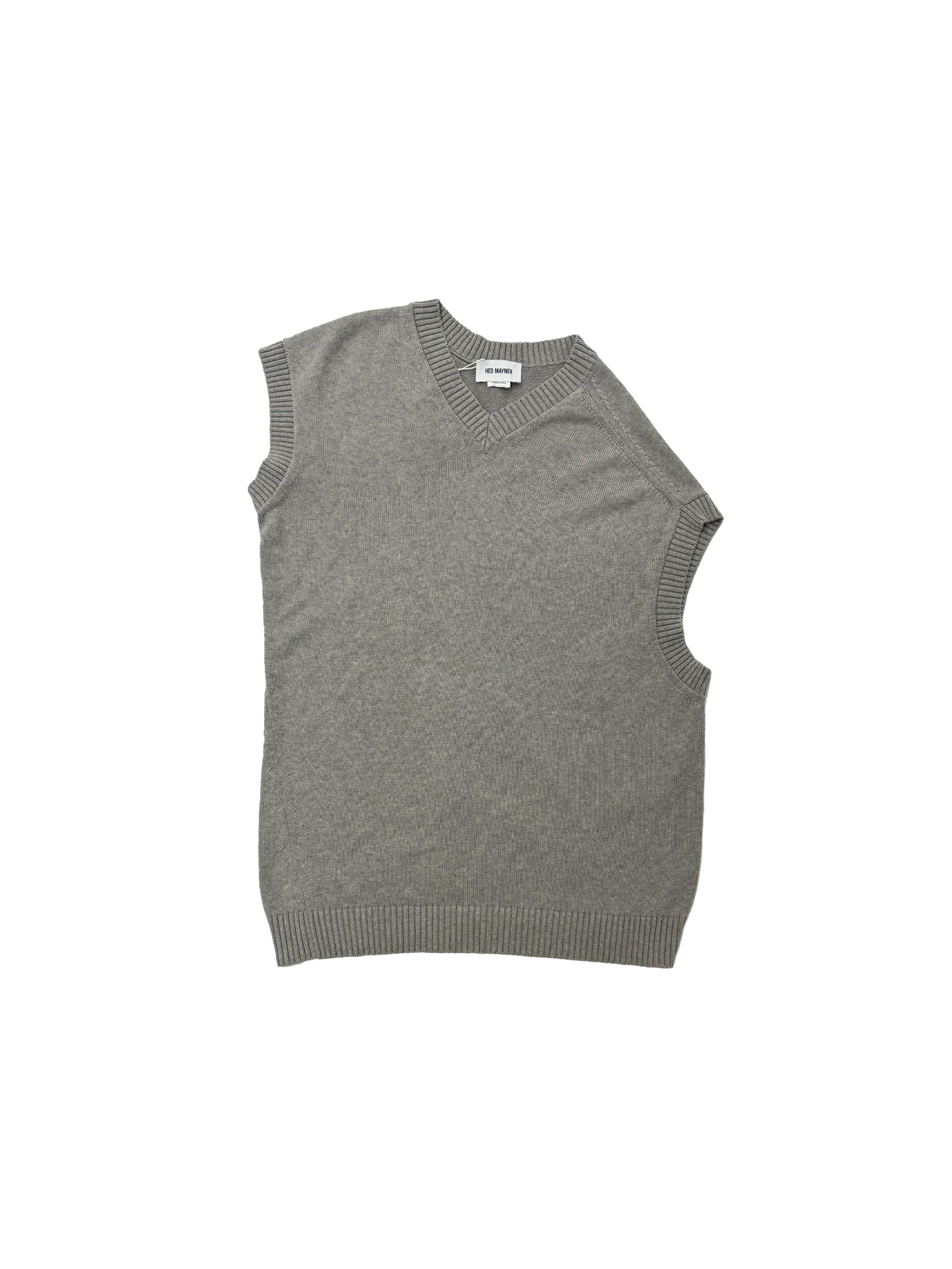 HED MAYNER - Gilet V Neck - SS25 - Medium grey