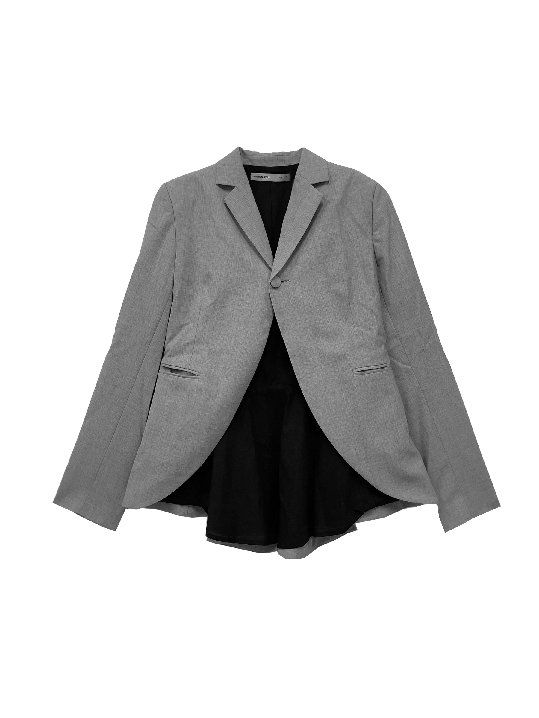 Aaron Esh Grey Peplum Cutaway Tailored Jackets