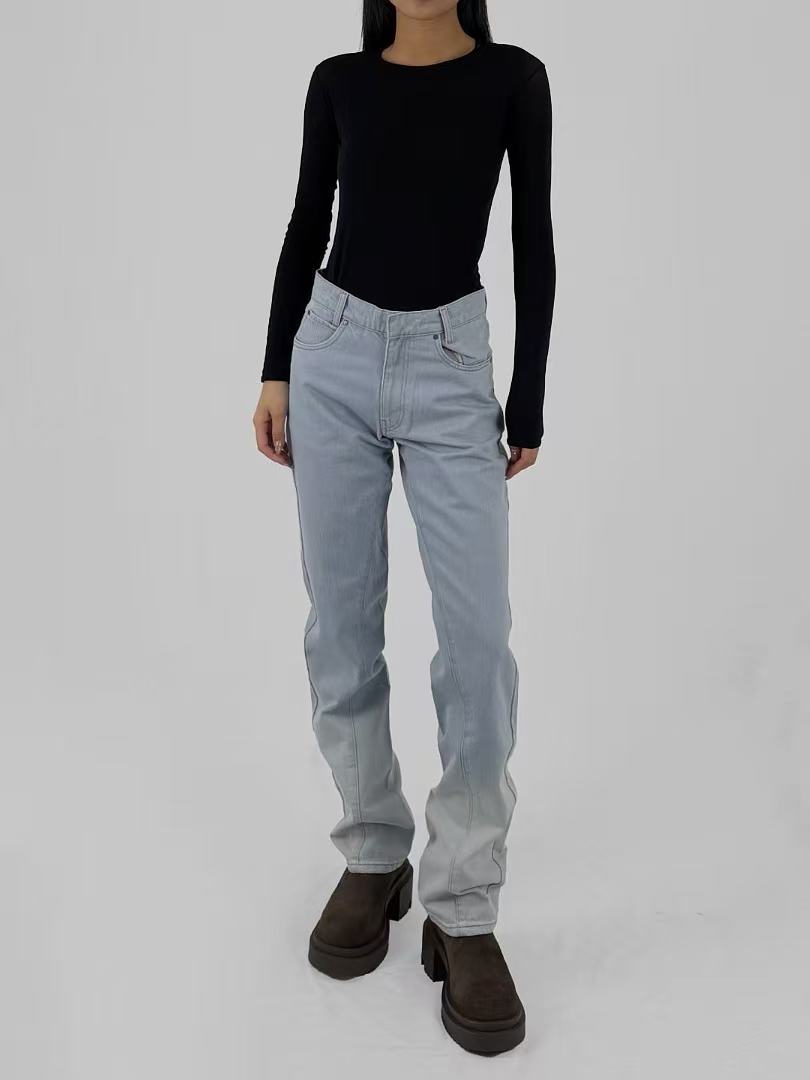 BIANCA SAUNDERS Gradient Blue Life Straight Leg Jeans