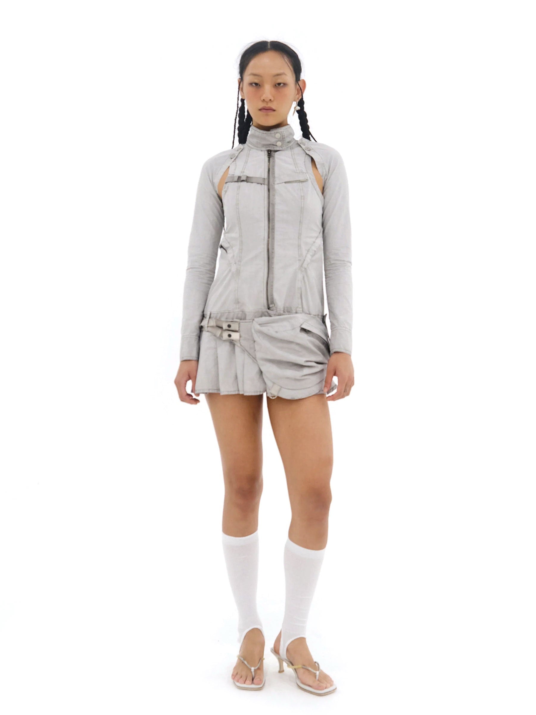 HYEIN SEO - Convertible Dress W/ Waist Bag - SS25 - MOON GREY