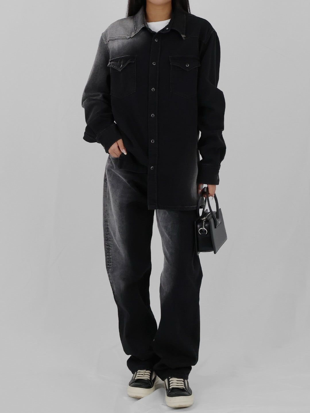 MM6 - Long-Sleeve Shirt - AW25 - Black