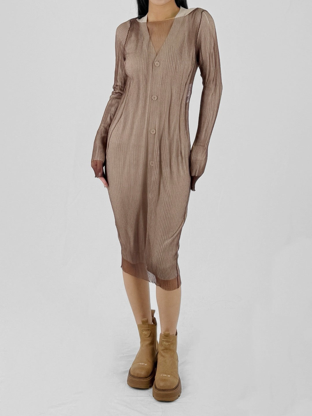 MM6 - Cardigan - AW25 - Beige-brown