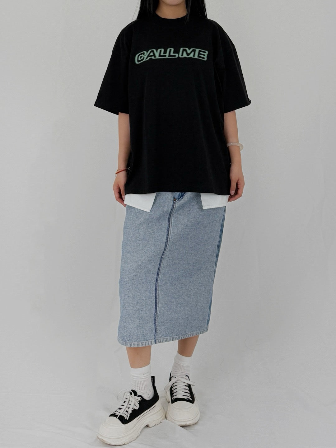 MM6 - Midi Skirt - AW25 - Medium Blue