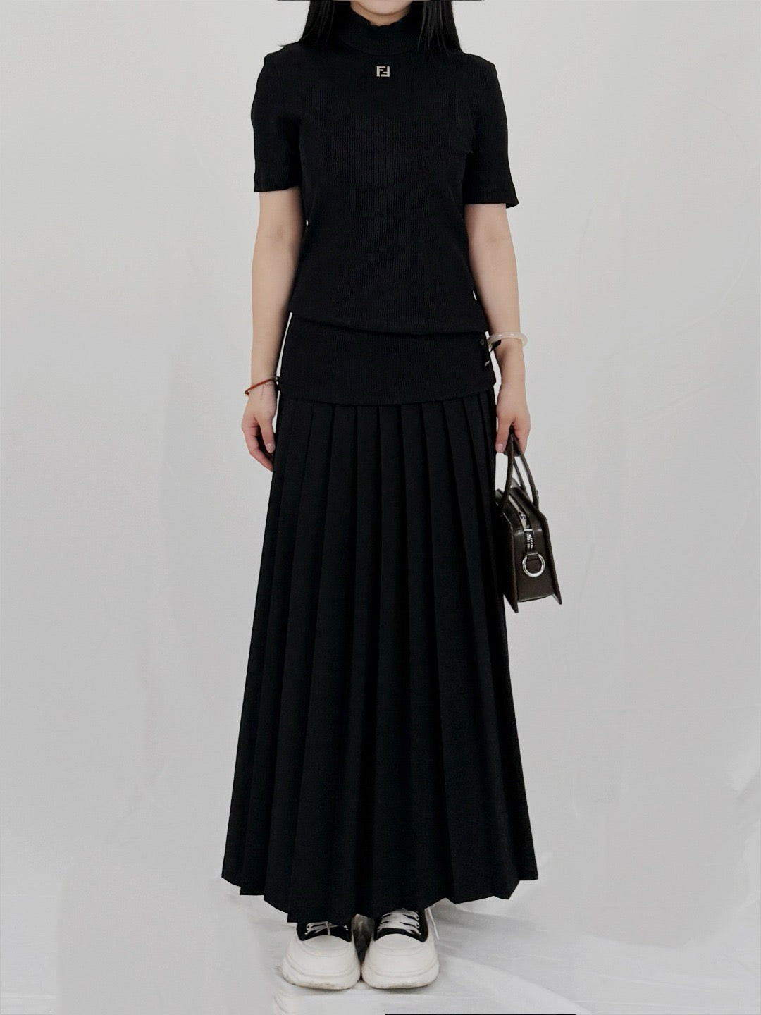 MM6 - Long Skirt - AW25 - Off Black
