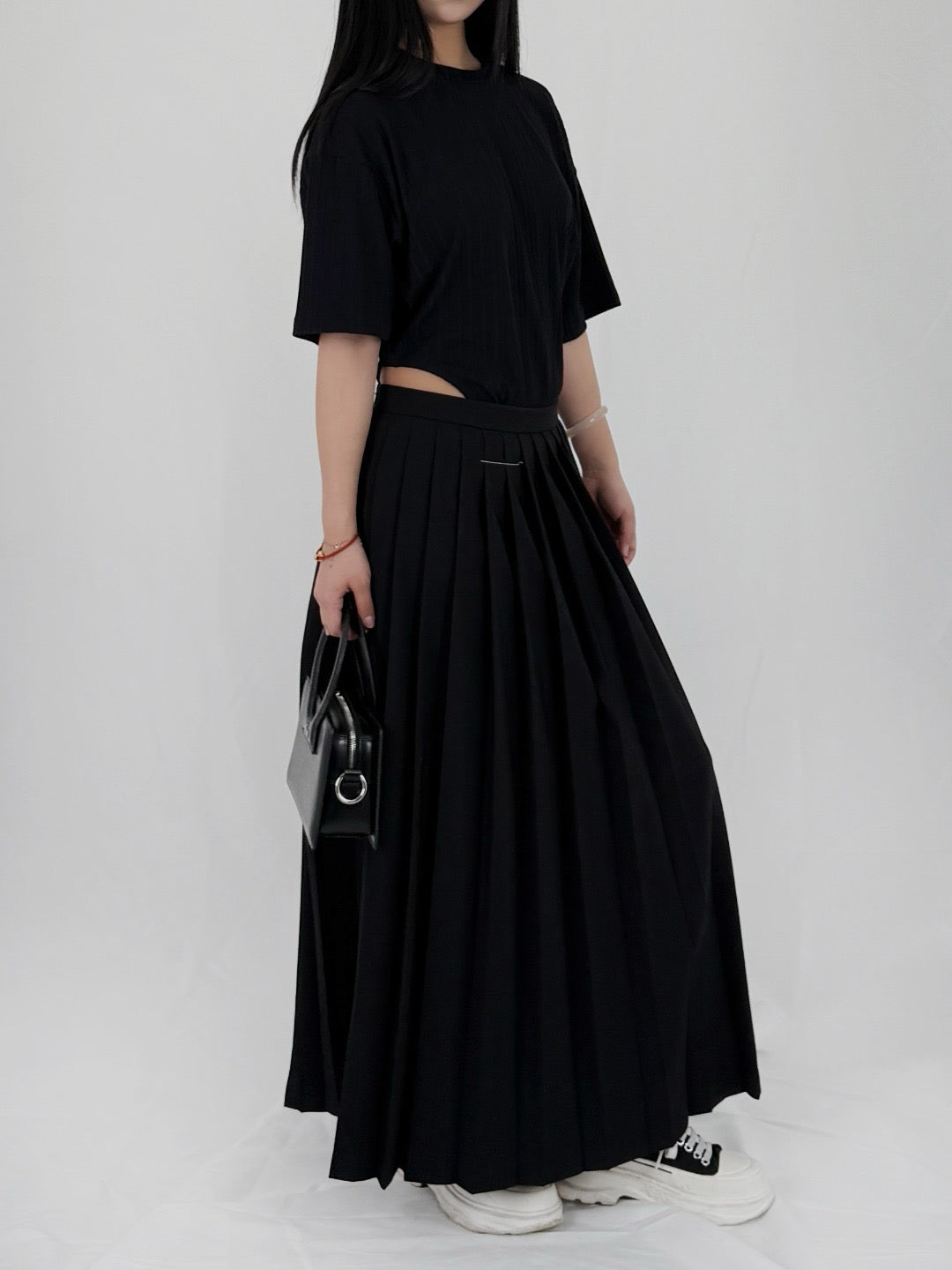 MM6 - Long Skirt - AW25 - Off Black