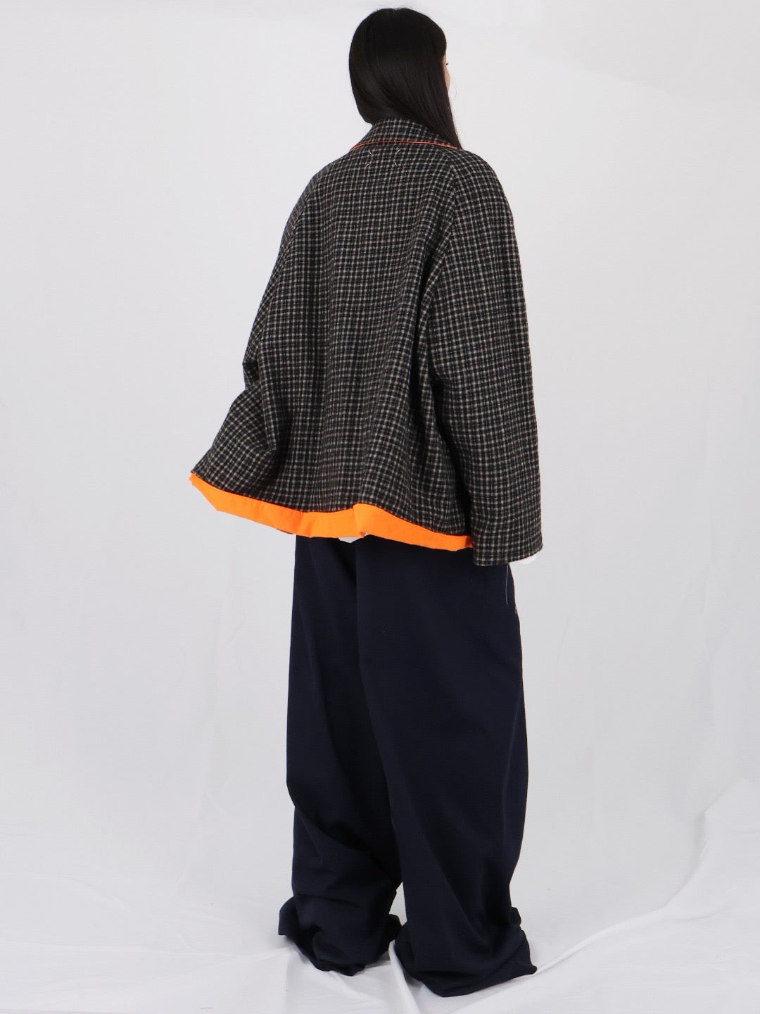 MAISON MARGIELA - Sports Jacket - AW25 - Orange Fluo/Black Check