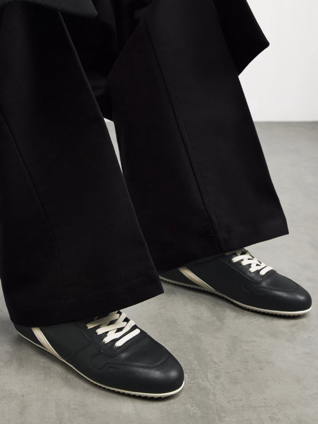 RICK OWENS - Leather Shoes - Minimal Sneak - AW25 - 911 BLACK/MILK/MILK
