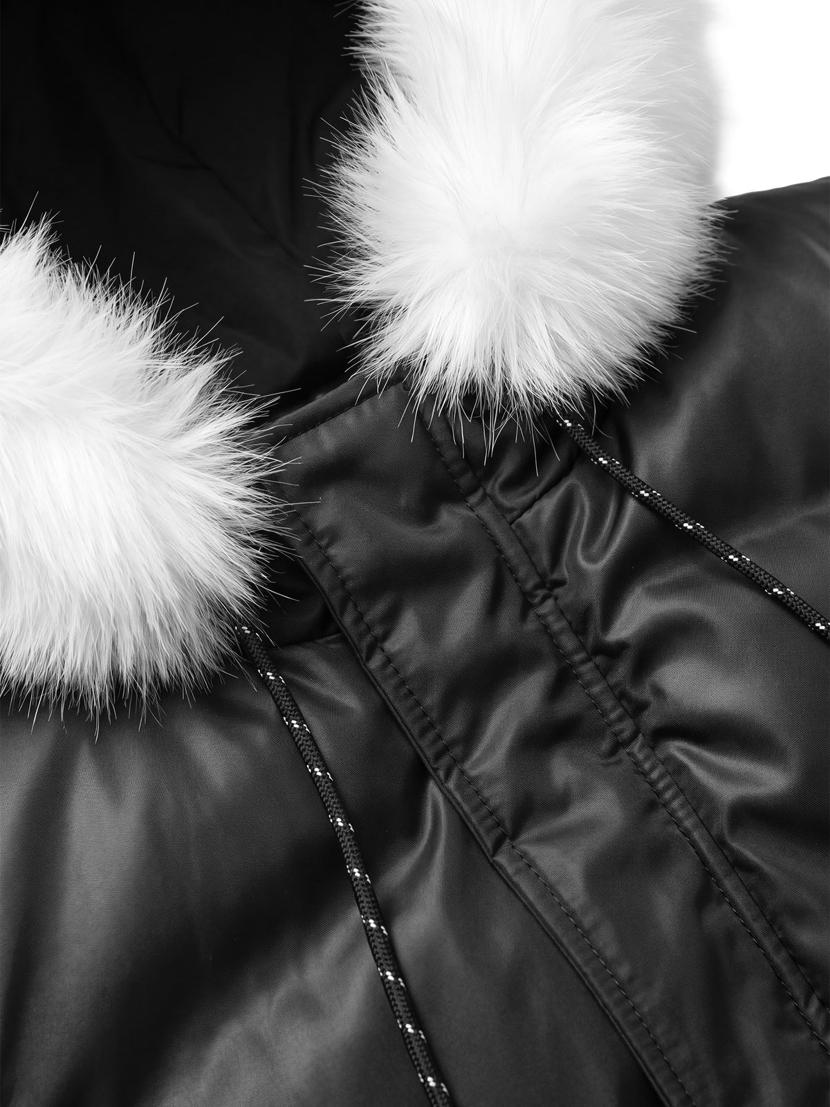 WALD Black Fur Puffer Jacket