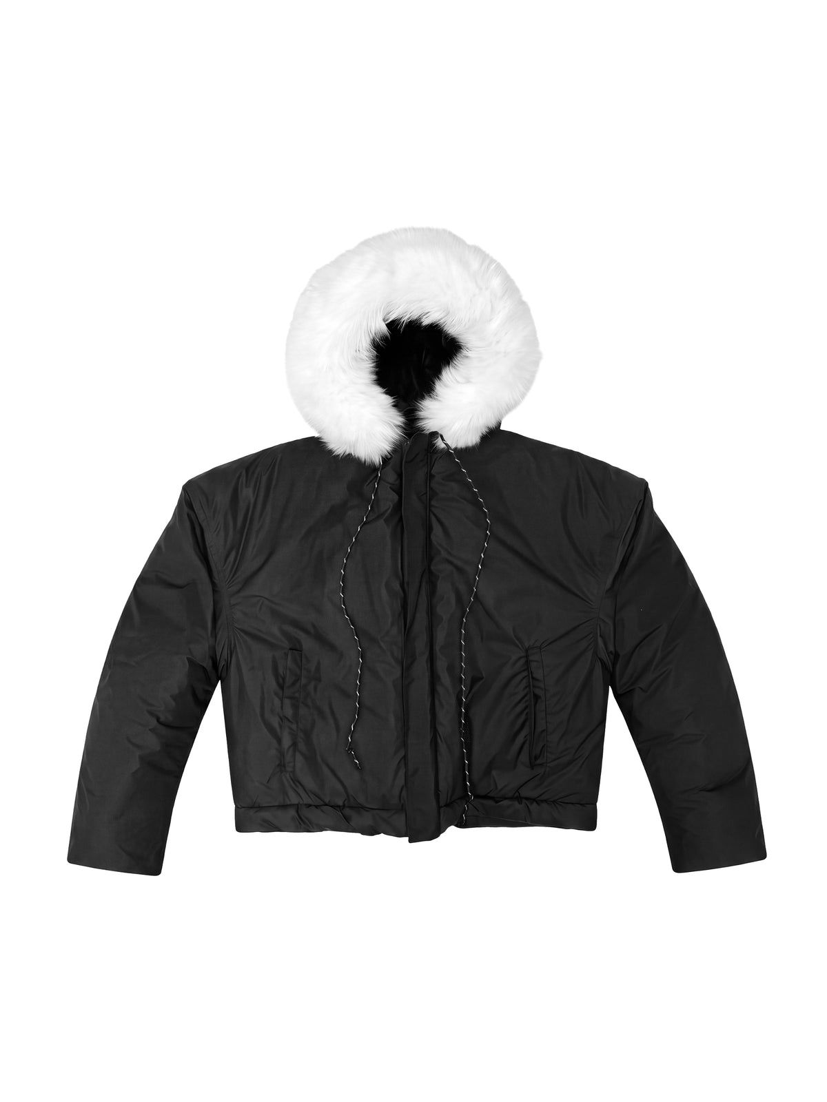 WALD Black Fur Puffer Jacket
