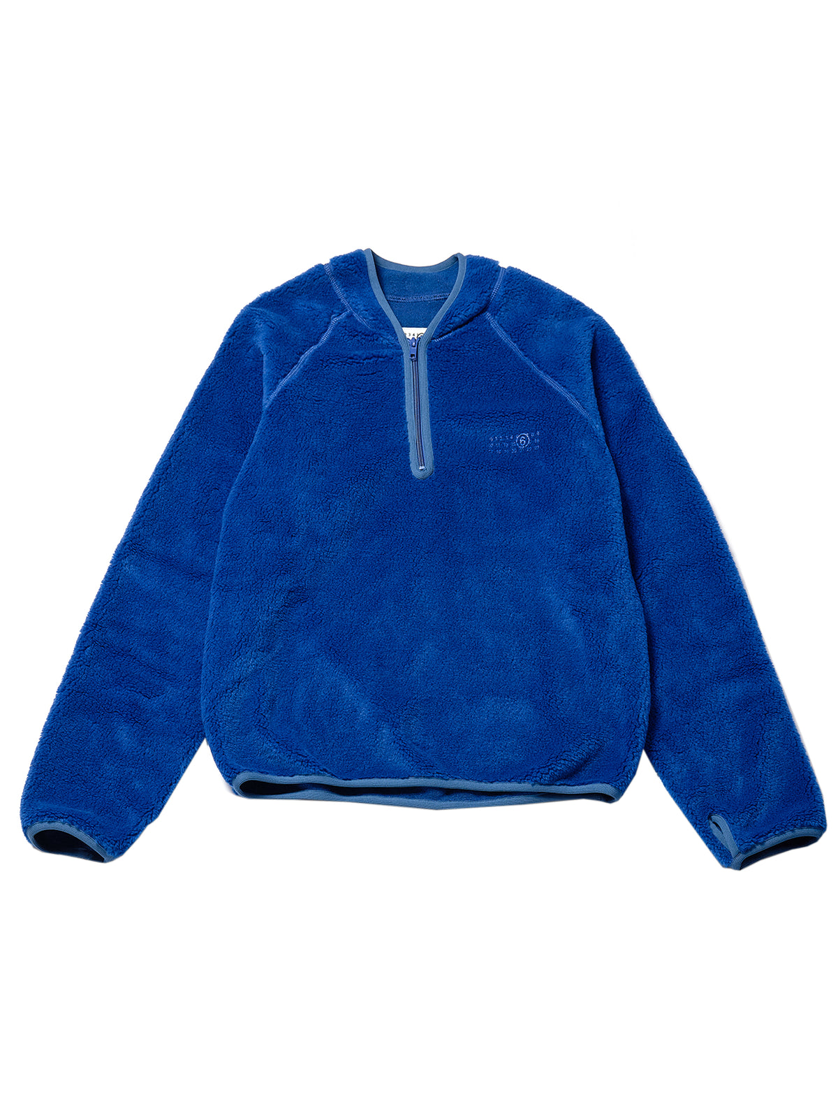 MM6 Maison Margiela Blue Quarter Zip Sweatshirt
