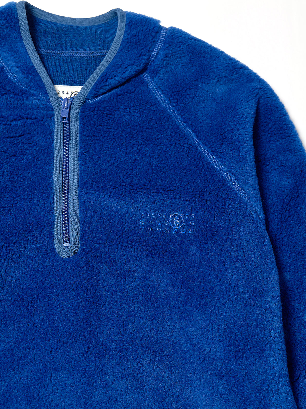 MM6 Maison Margiela Blue Quarter Zip Sweatshirt