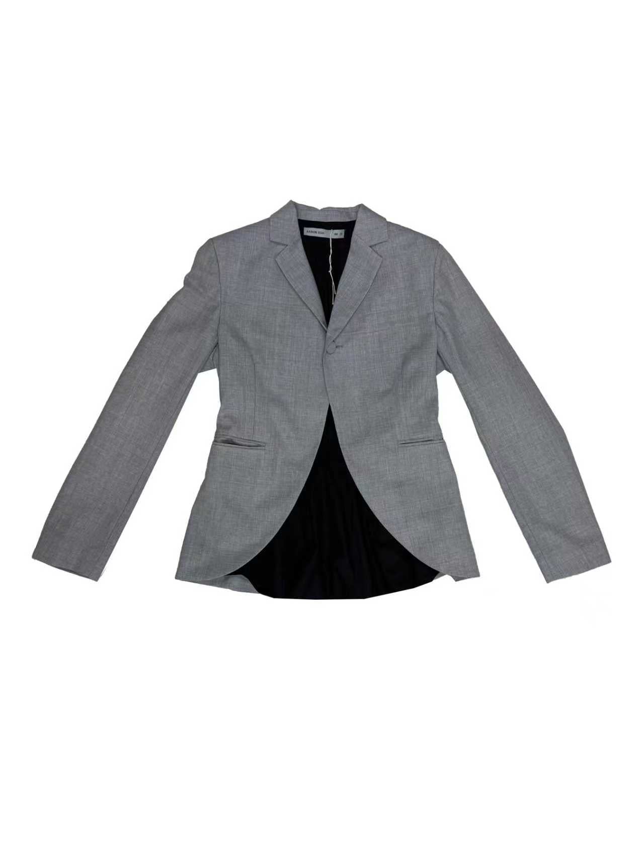 Aaron Esh - Peplum Cutaway Tailored Jacket - AW23 - GREY