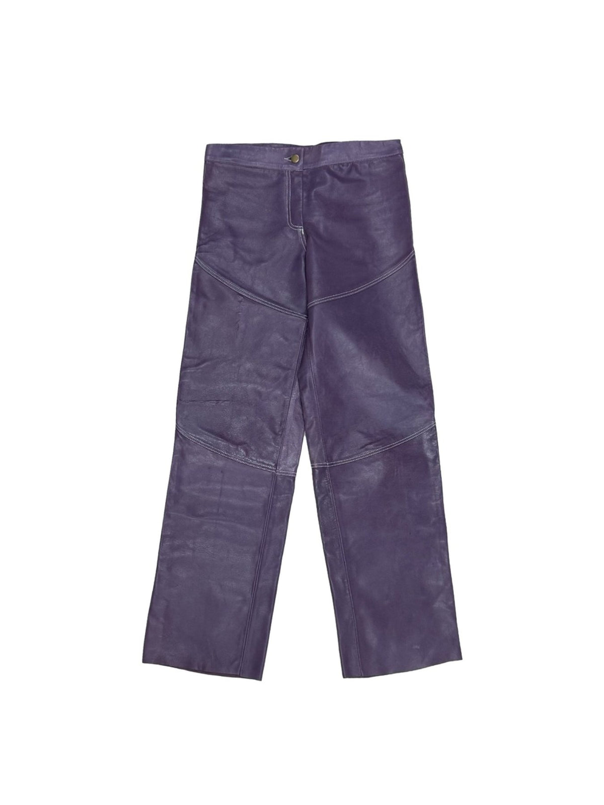 ABIGAIL AJOBI Blue Purple No Bi Kaki Leather Trousers