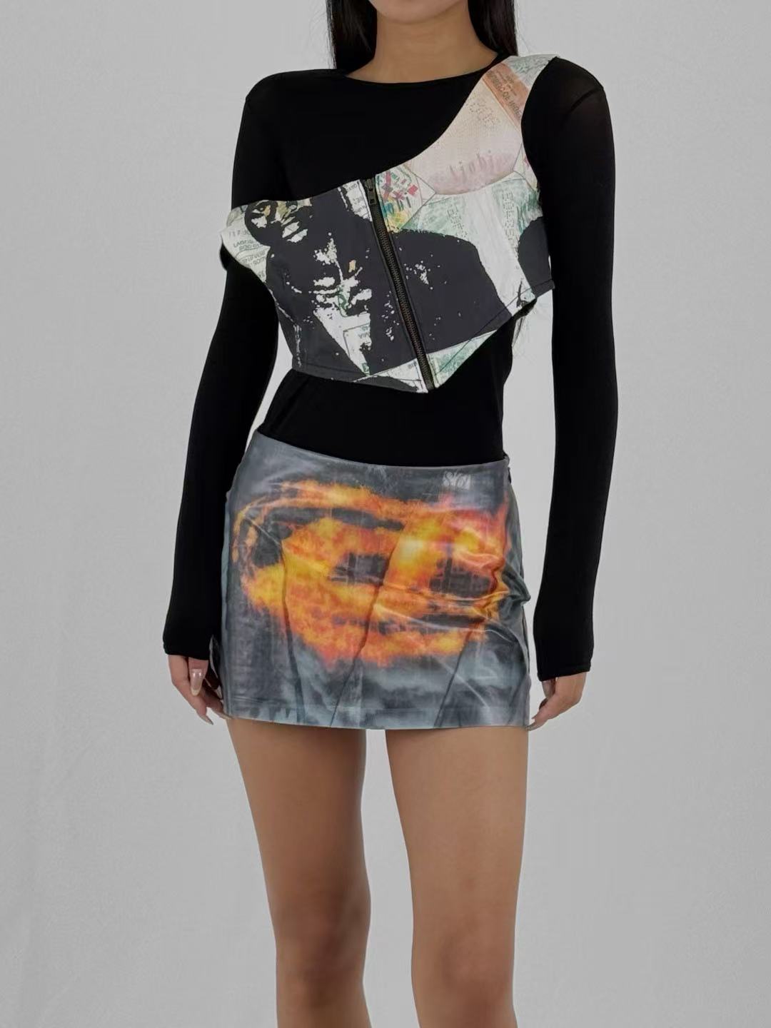 ABIGAIL AJOBI Multi International Love Fitted Top