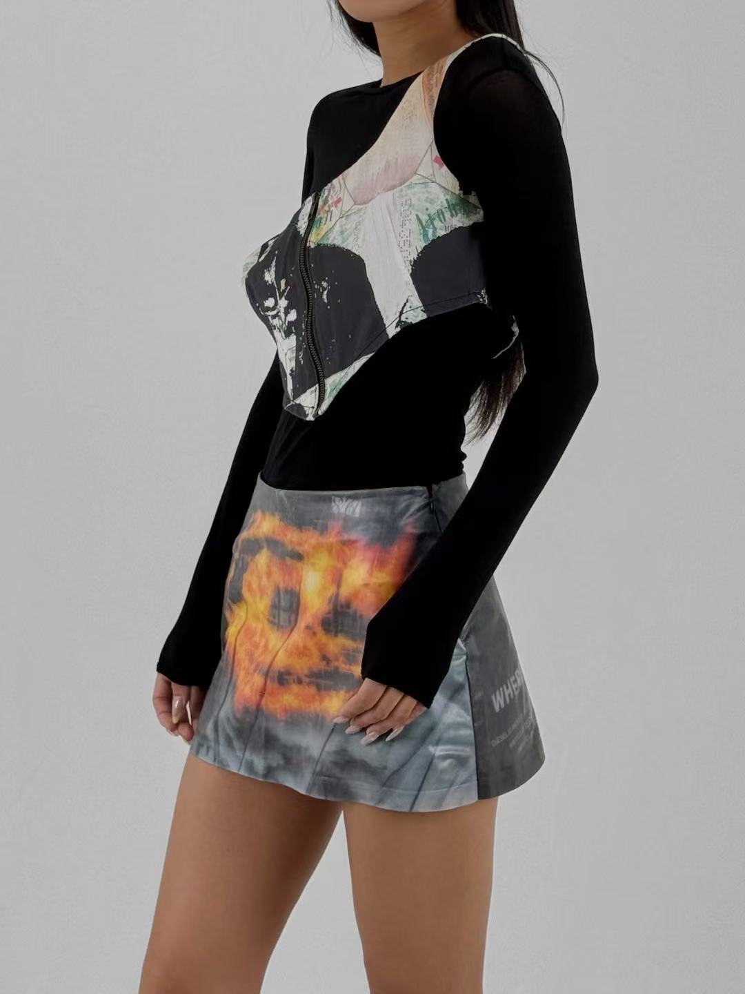 ABIGAIL AJOBI Multi International Love Fitted Top