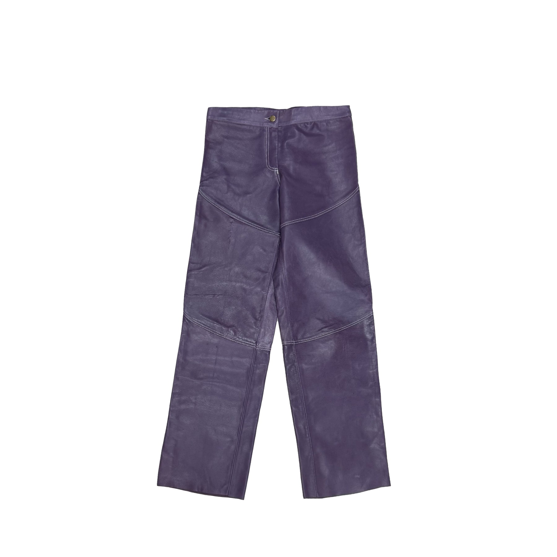 ABIGAIL AJOBI - No Bi Kaki Leather Trousers - SS23 - Blue Purple