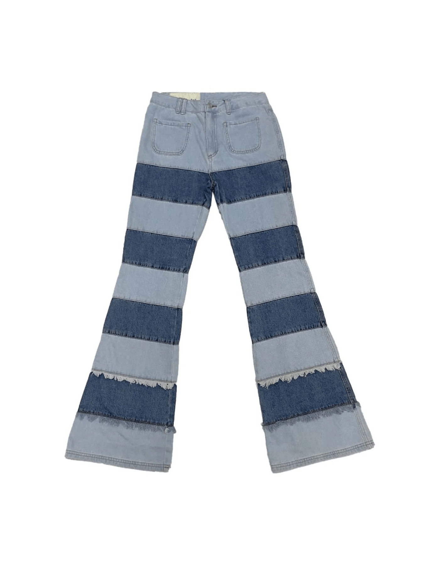 ANDERSSON BELL Washed Blue Mens Pre (Women) Mahina Blocking Patchw Jeans