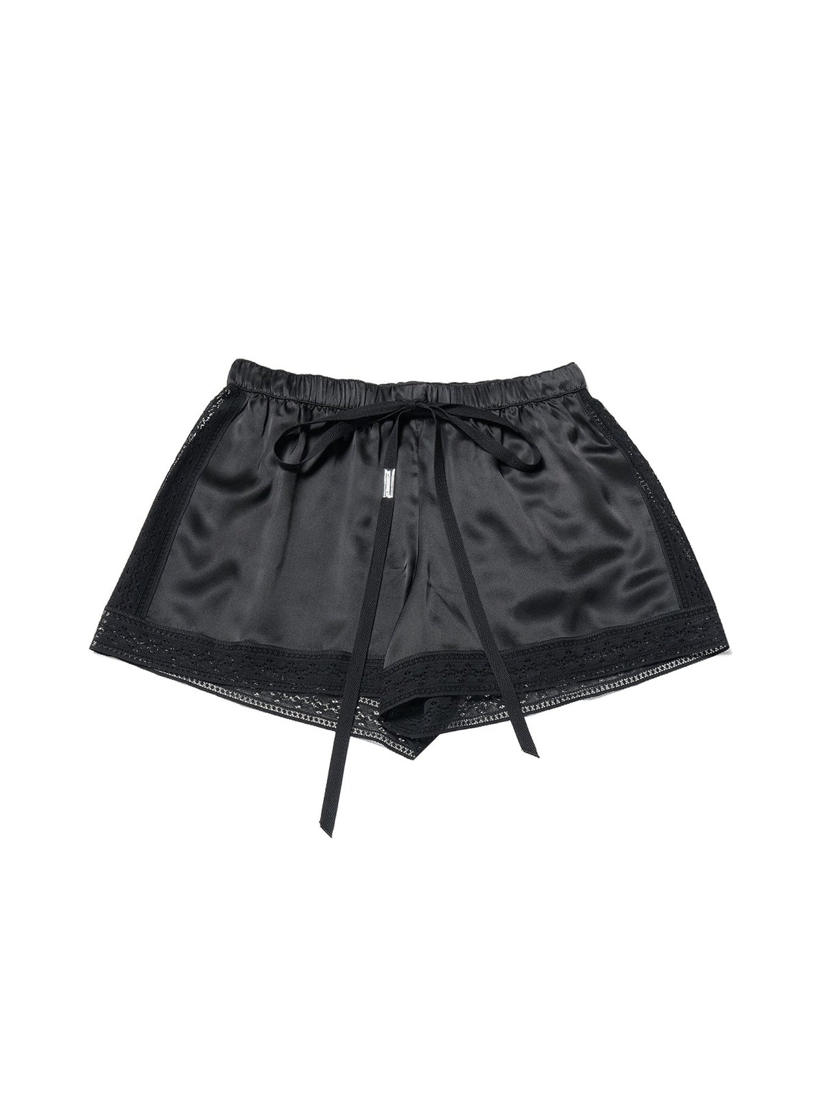 Ann Demeulemeester Black Ante Boxer With Lace Border Peach Silk Habotai aw