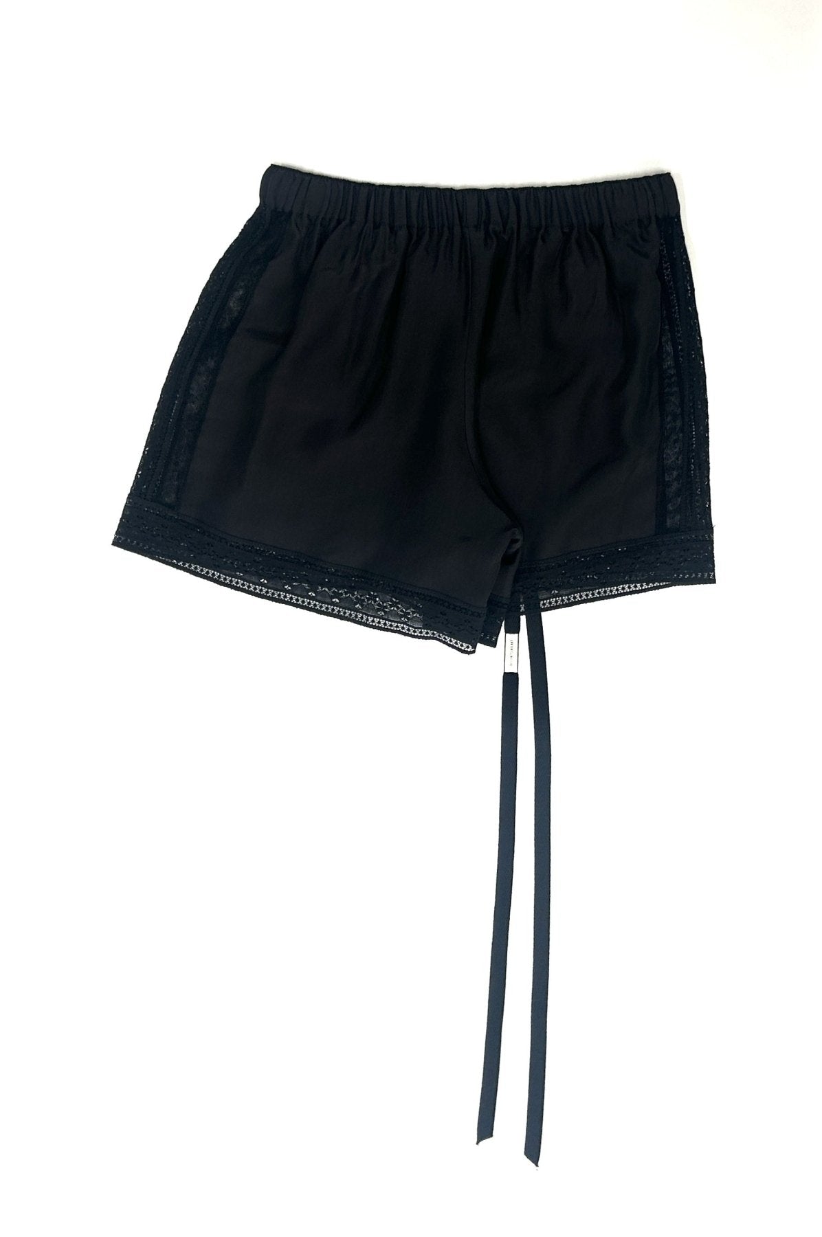 Ann Demeulemeester Black Ante Boxer With Lace Border Peach Silk Habotai aw