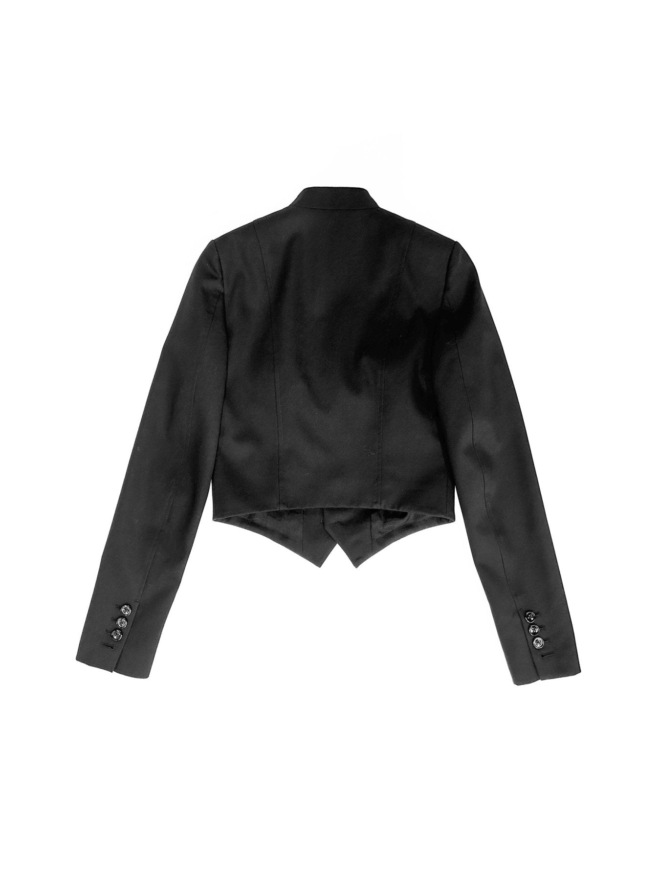 Ann Demeulemeester Black Bab Stand Collar Blouson Cotton Twill