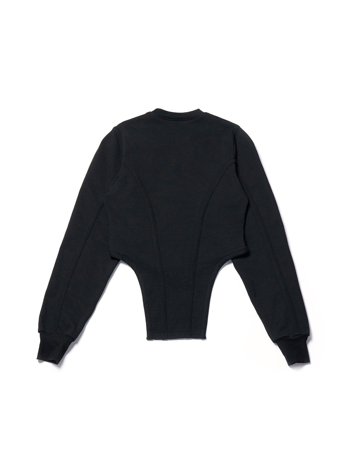 Ann Demeulemeester Black Bedina Slim Fit Cropped Crew Neck Sweatshirt With