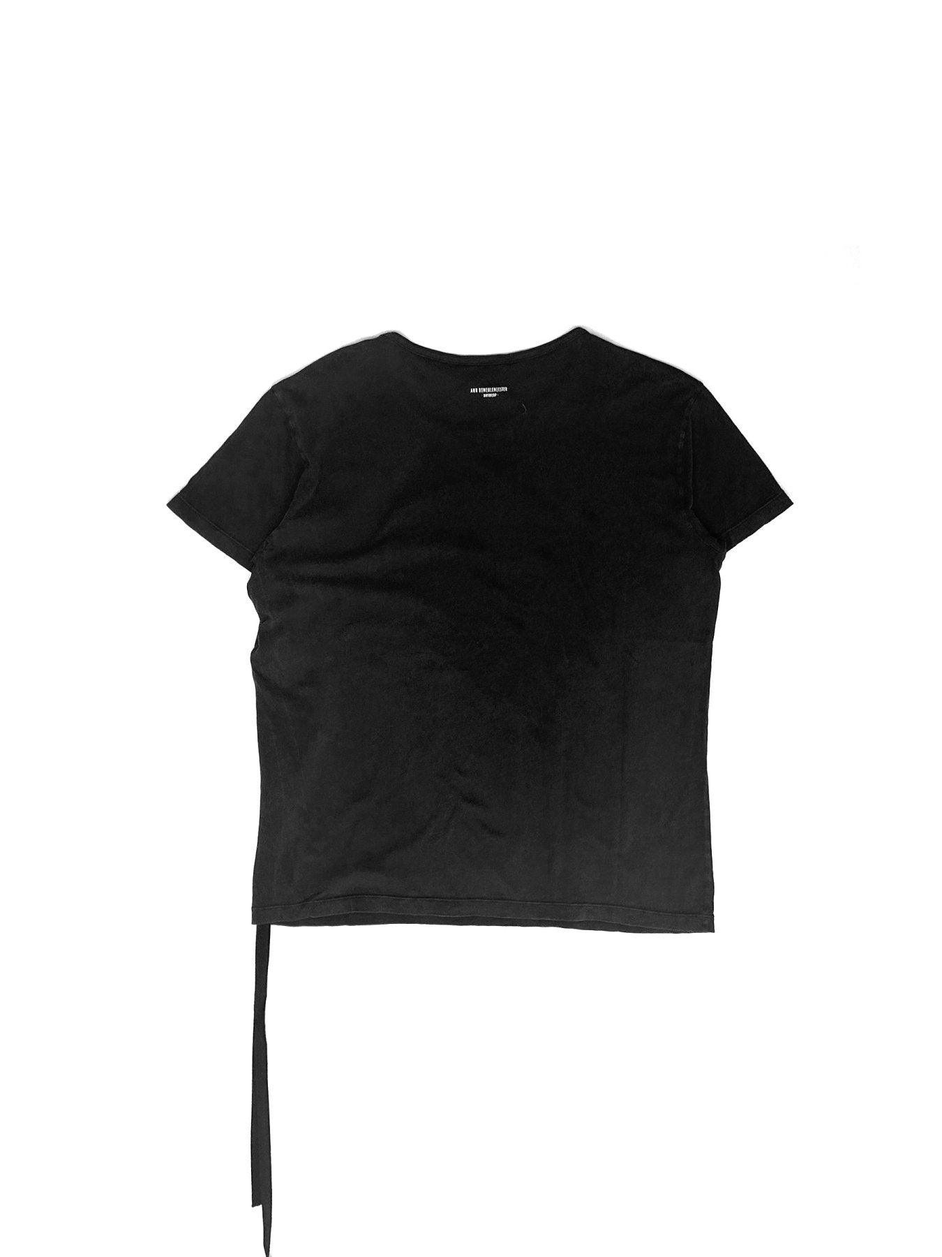 Ann Demeulemeester Black Idar Cropped Standard Fit T Shirt With Electric K