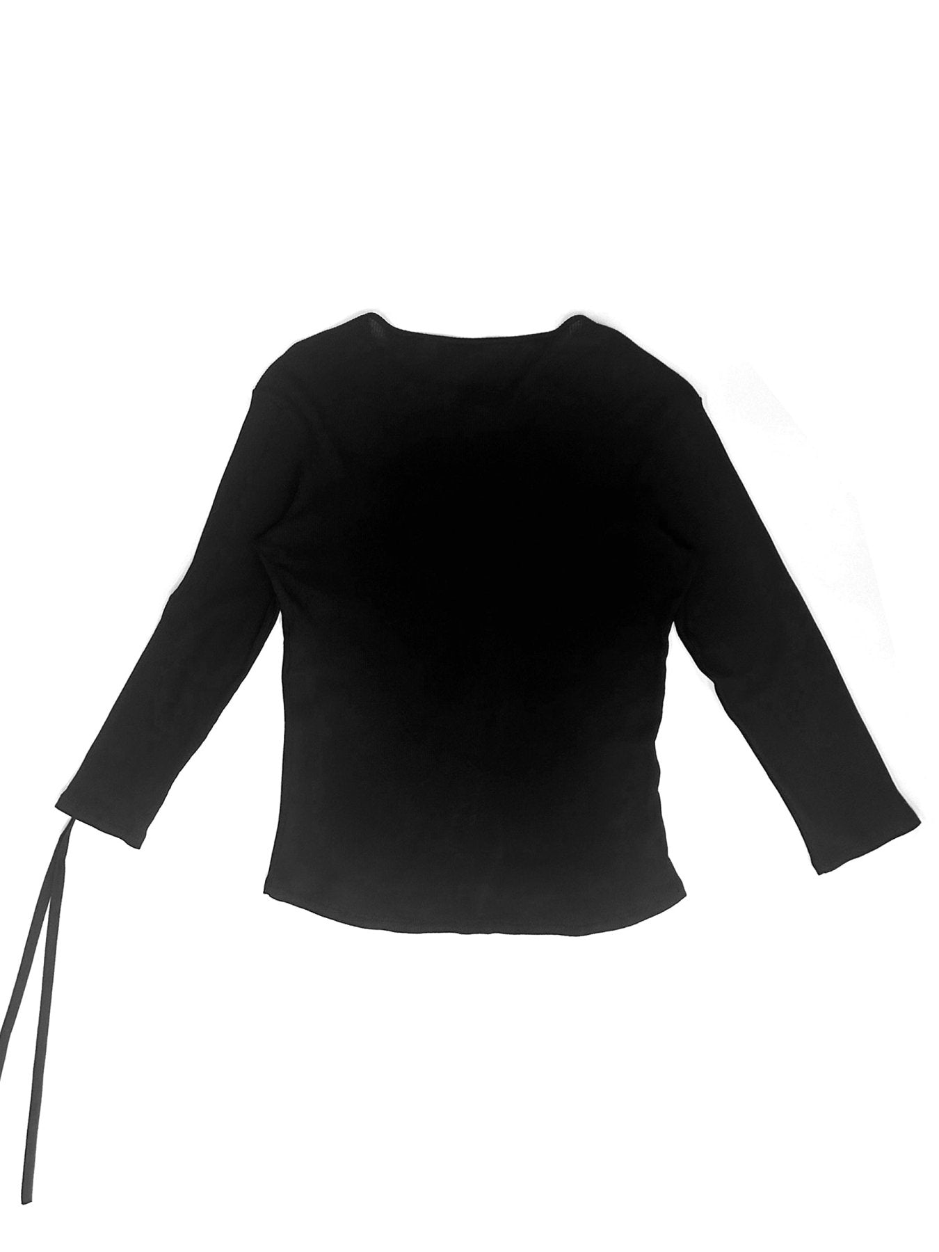 Ann Demeulemeester Black Ilyas Serafino Top Cotton Rib Jersey