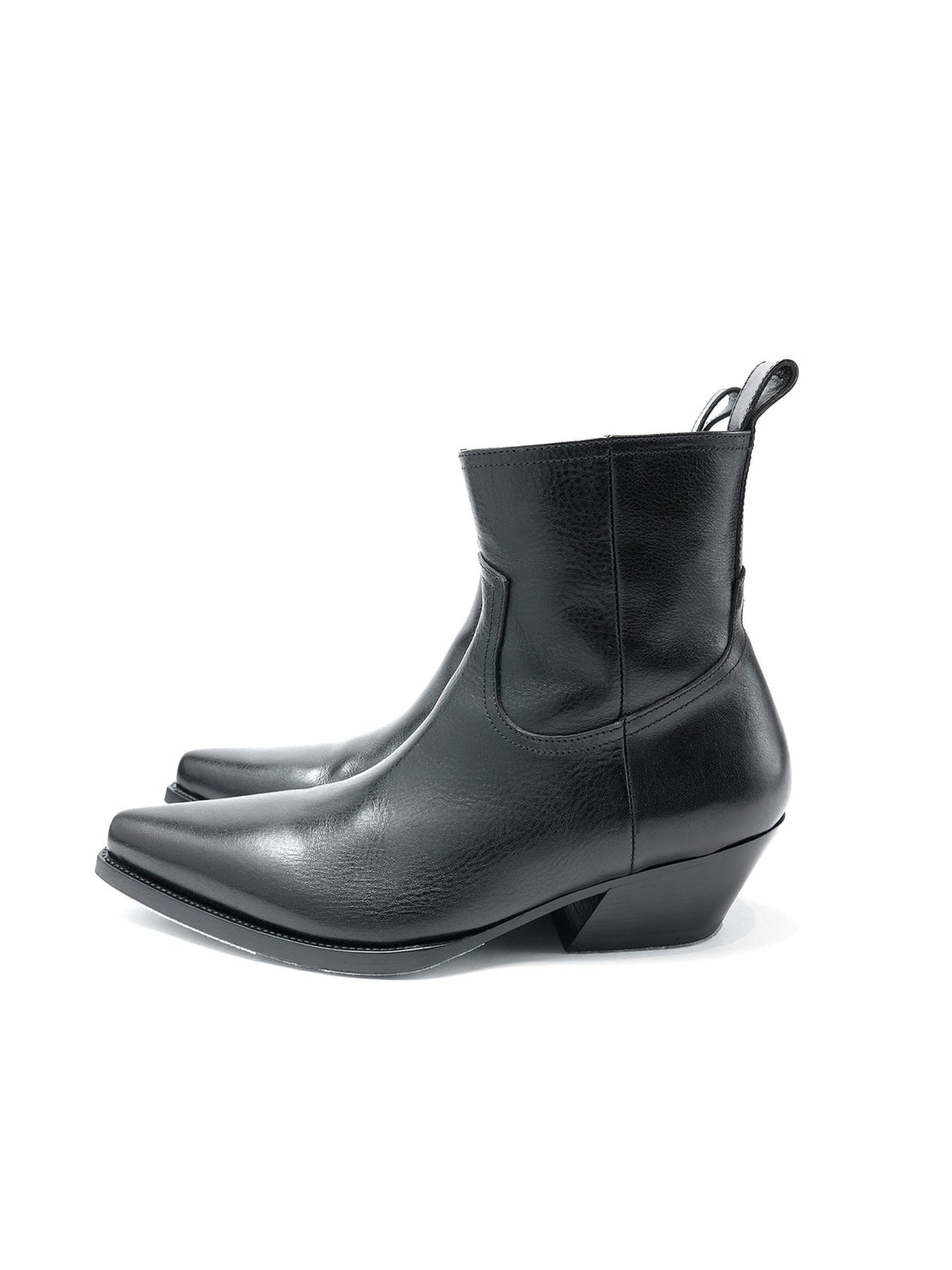 Ann Demeulemeester Black Imme Pointy Ankle Boots Semy Gloss Leather